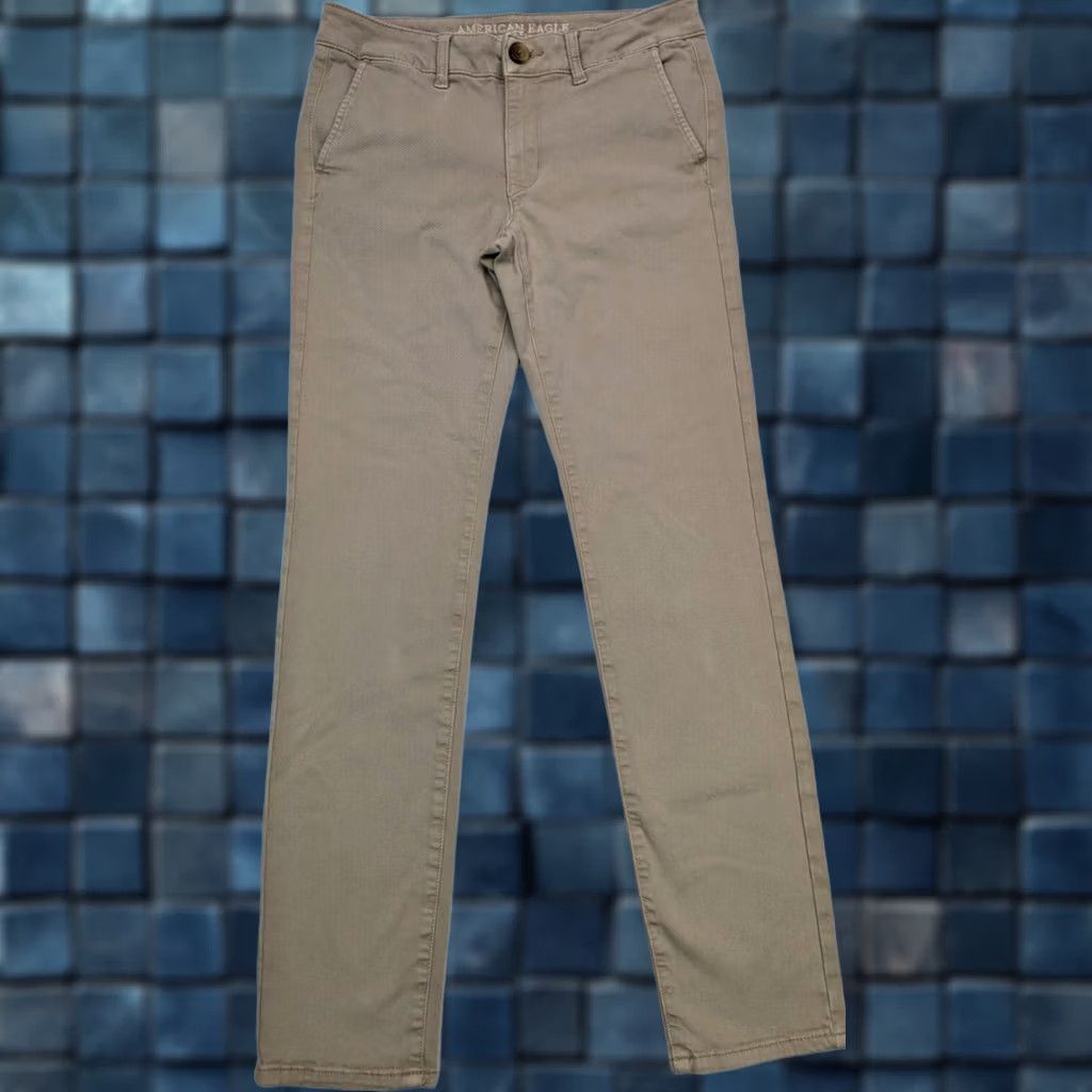 American Eagle Outfitters American Eagle Outfitters Jeans Women 6 Beige 29x31 Stretch Skinny Denim 5-Pocket mid rise 90s AEO Skinny Size 28" / US 6 / IT 42 - 1 Thumbnail