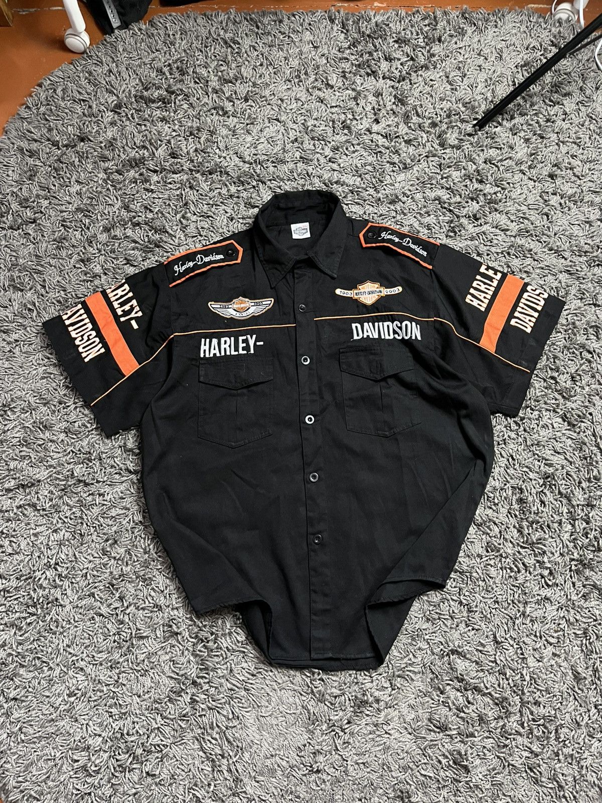 Harley Davidson Vintage 2003 Harley Davidson 100th Anniversary Pit Shirt Size US XL / EU 56 / 4 - 2 Thumbnail
