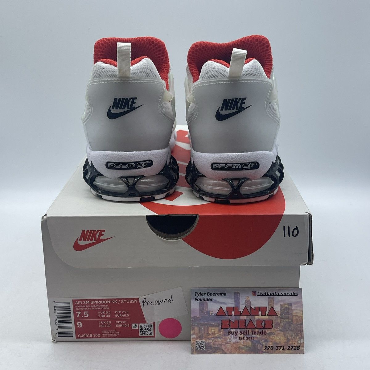 Nike Stussy x air zoom spiridon kukini white Size US 7 / EU 40 - 3 Thumbnail