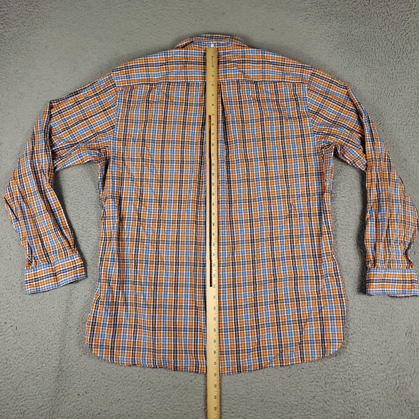 Brooks Brothers Brooks Brothers Button-Up Shirt Mens XL Orange Blue Plaid Long Sleeve Casual Size US XL / EU 56 / 4 - 3 Thumbnail