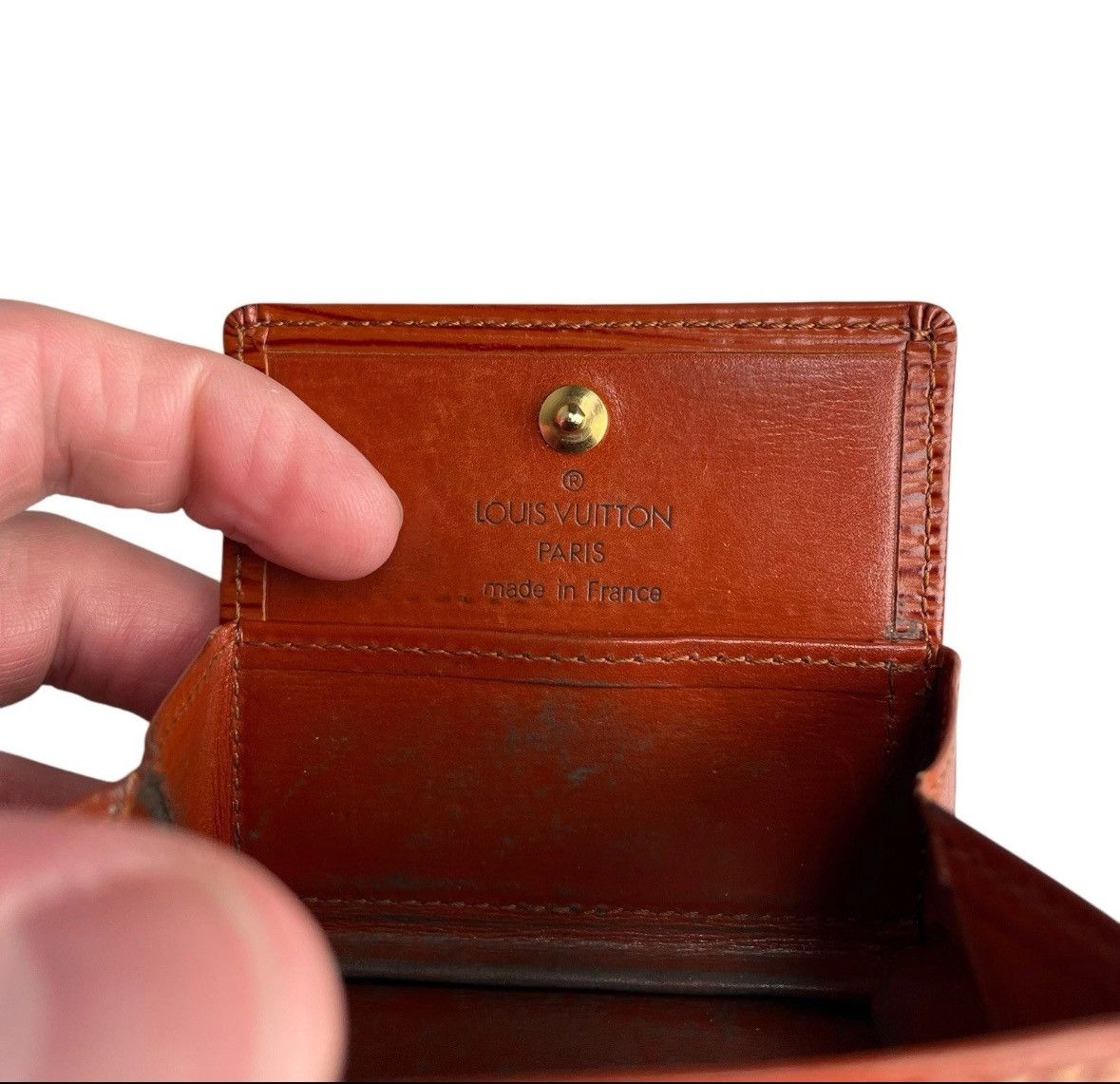 Louis Vuitton × Vintage unisex Louis Vuitton Bourbon Leather GHW Brown Epi Coin Case Size ONE SIZE - 6 Thumbnail