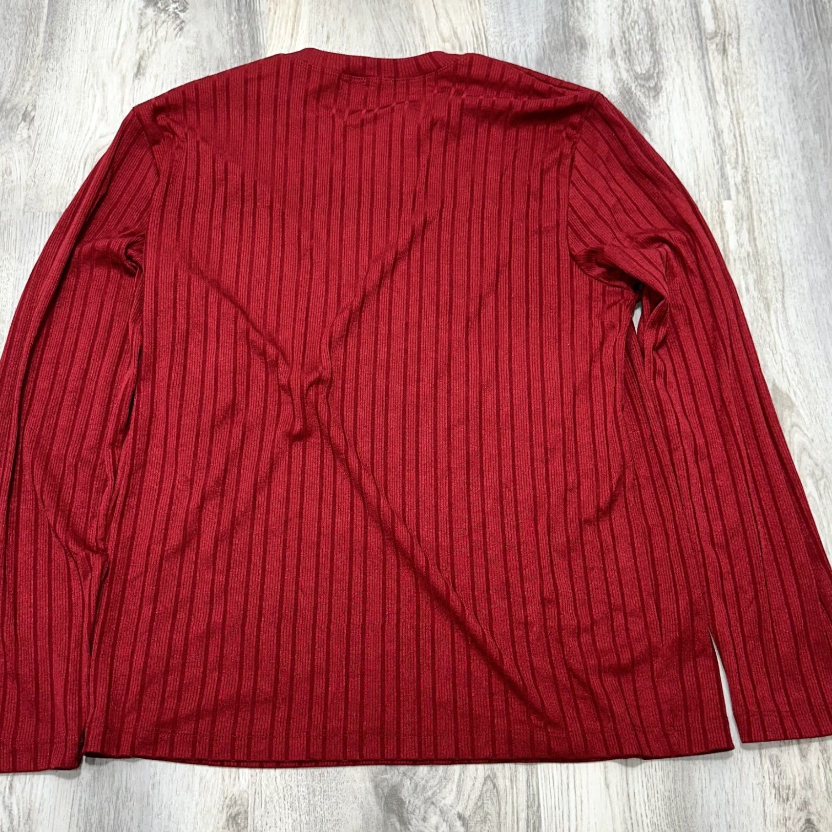 Vintage Phillipe Marcel Red Long Sleeve Shirt Lightweight Sz L Womens Shirt Red 90s? Size L / US 10 / IT 46 - 3 Thumbnail