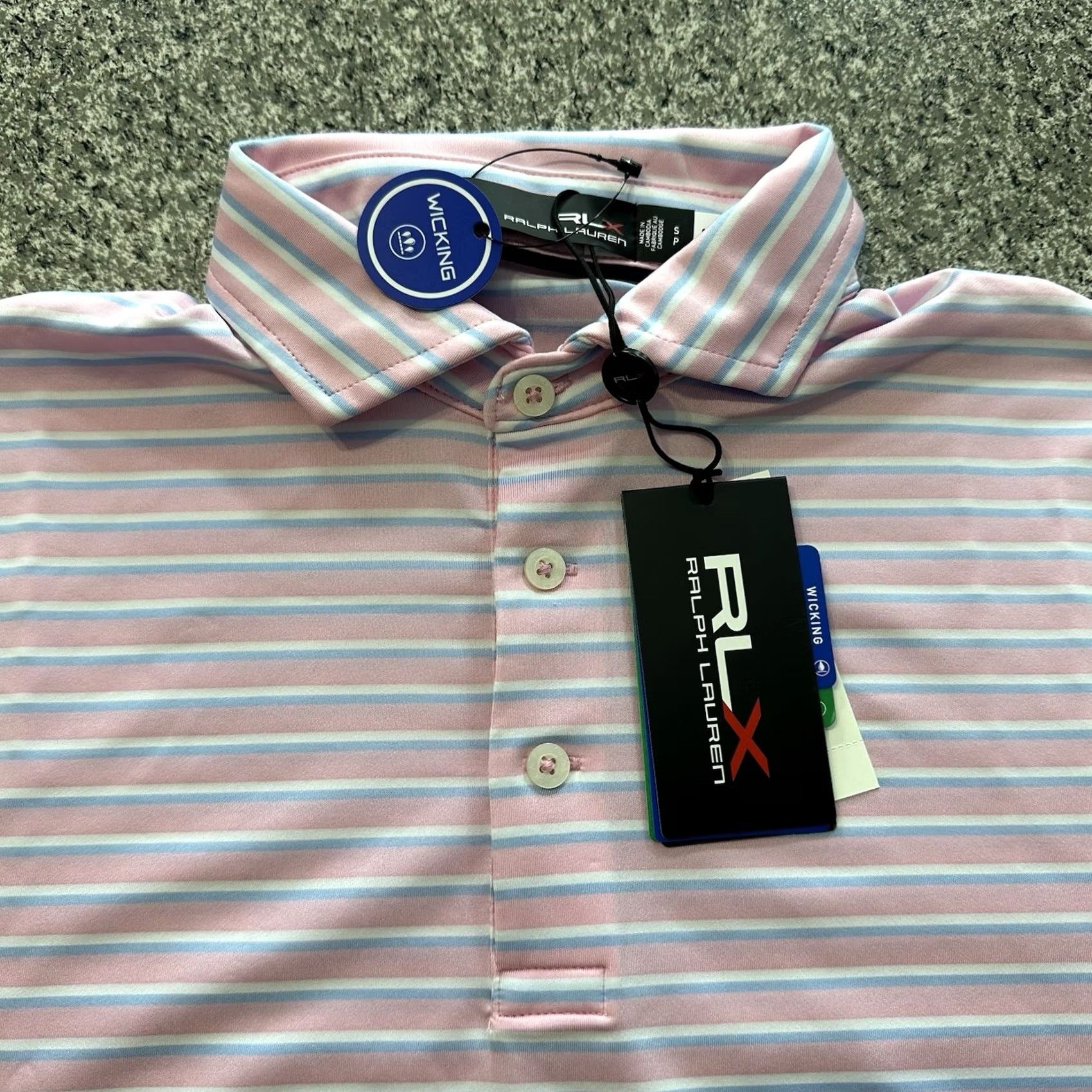 Ralph Lauren Ralph Lauren RLX Polo Shirt Mens S Pink Striped Performance Classic Fit Polo Size US S / EU 44-46 / 1 - 2 Thumbnail