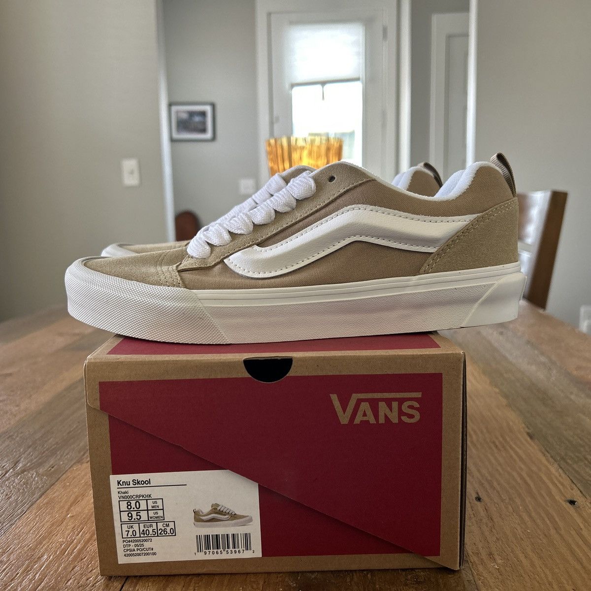 Vans Vans Knu Skool Skate Shoes VN000CRPKHK Khaki Size US 8 / EU 41 - 1 Thumbnail