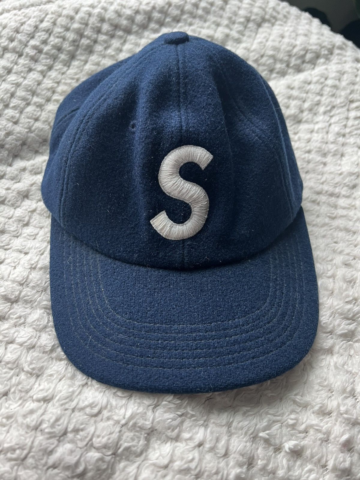 Supreme Wool S Logo 6-Panel Cap Blue Navy Red F/W 15 | eBay