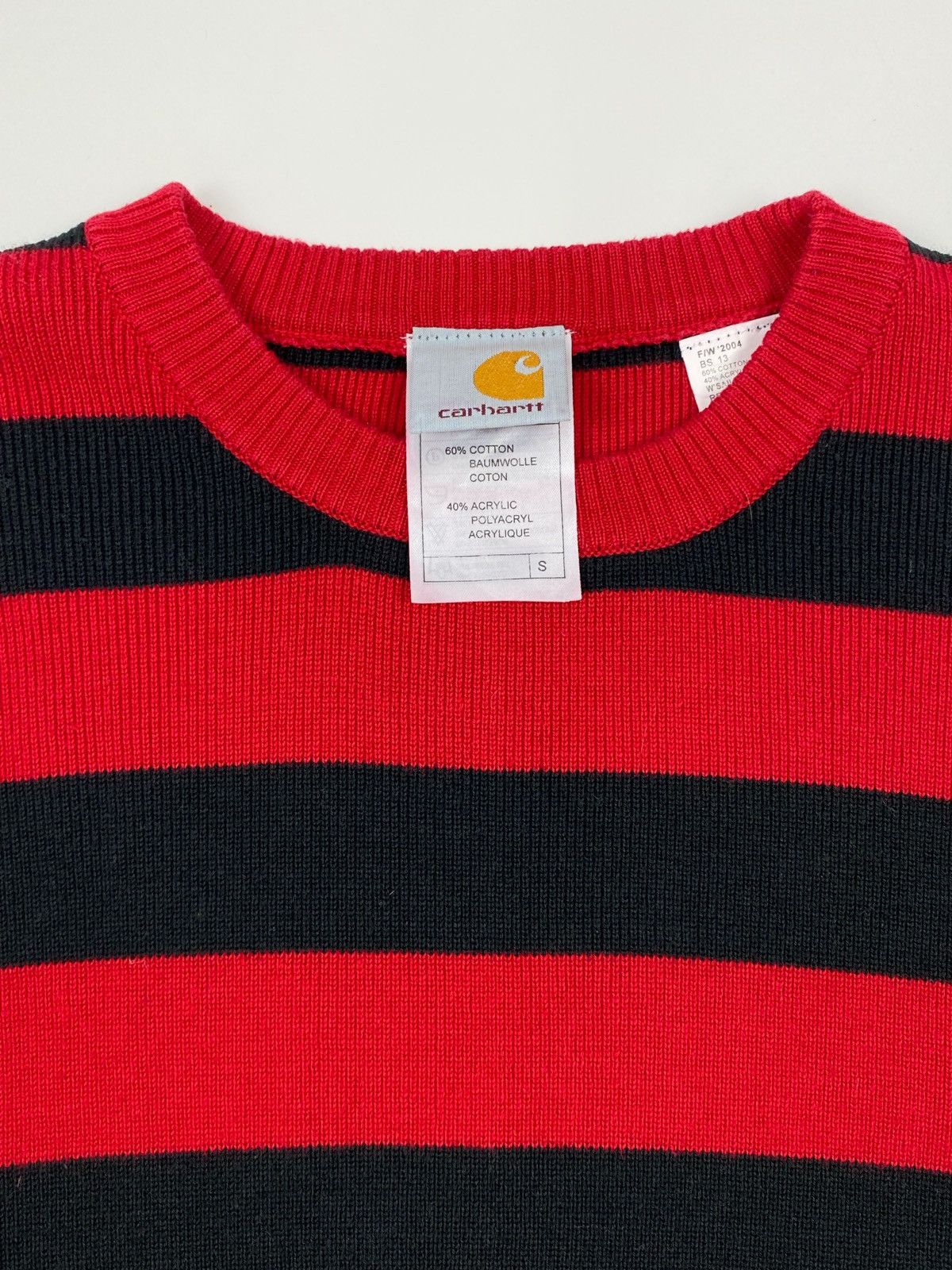 Carhartt Y2K Vintage Carhartt Red Balck Striped Alt Sailor Sweater S Size S / US 4 / IT 40 - 4 Thumbnail