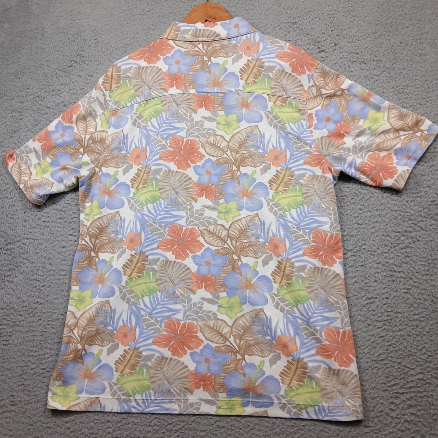 Johnston & Murphy Johnston & Murphy Men's Polo Shirt L Floral Hawaiian Print Short Sleeve Casual Wear Resort Wear Summer Collared Breathable Multicolor Mens Size US L / EU 52-54 / 3 - 3 Thumbnail