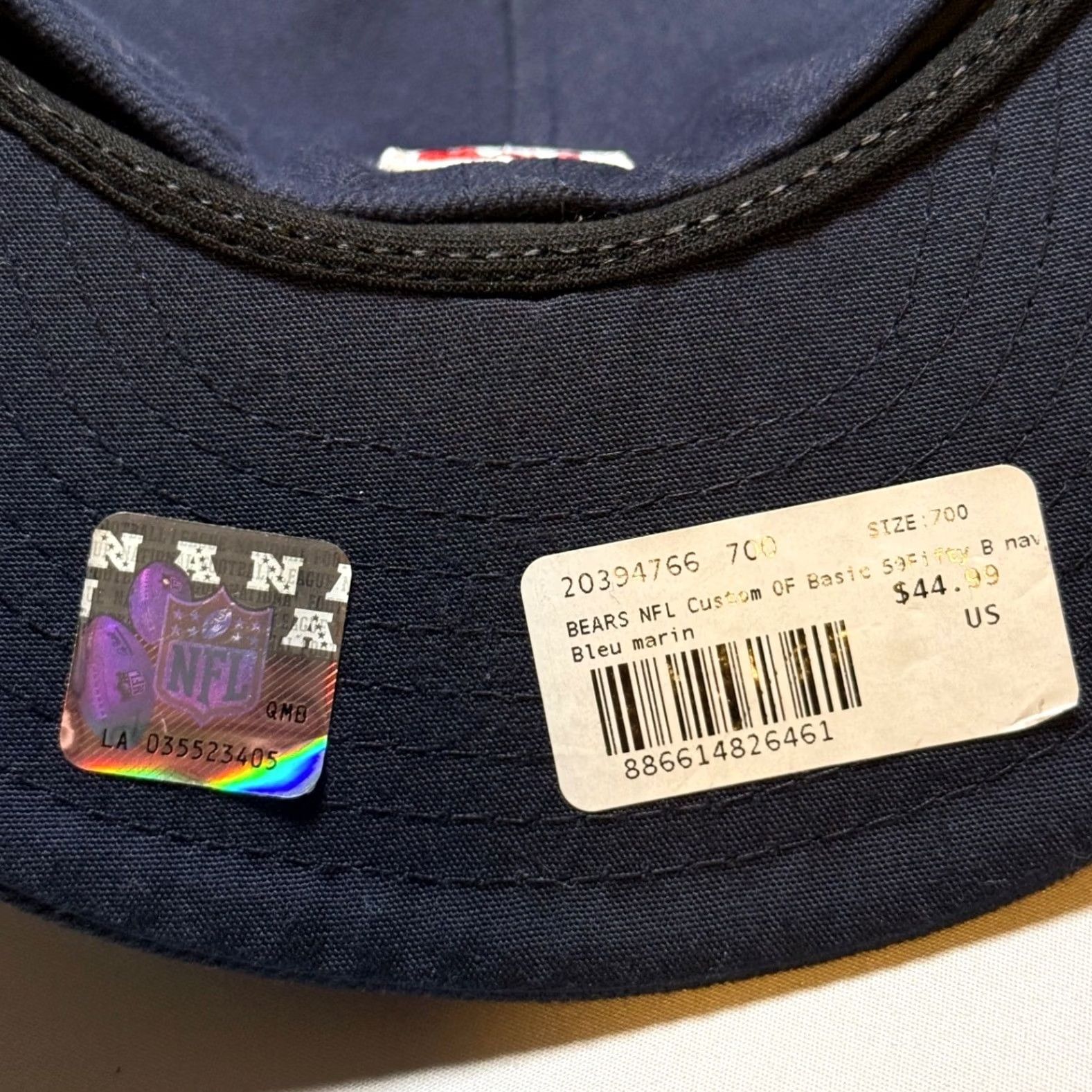 New Era New Era Chicago Bears Hat Mens 7 Navy NFL On-Field 59FIFTY Script B Fitted Cap Size ONE SIZE - 6 Thumbnail