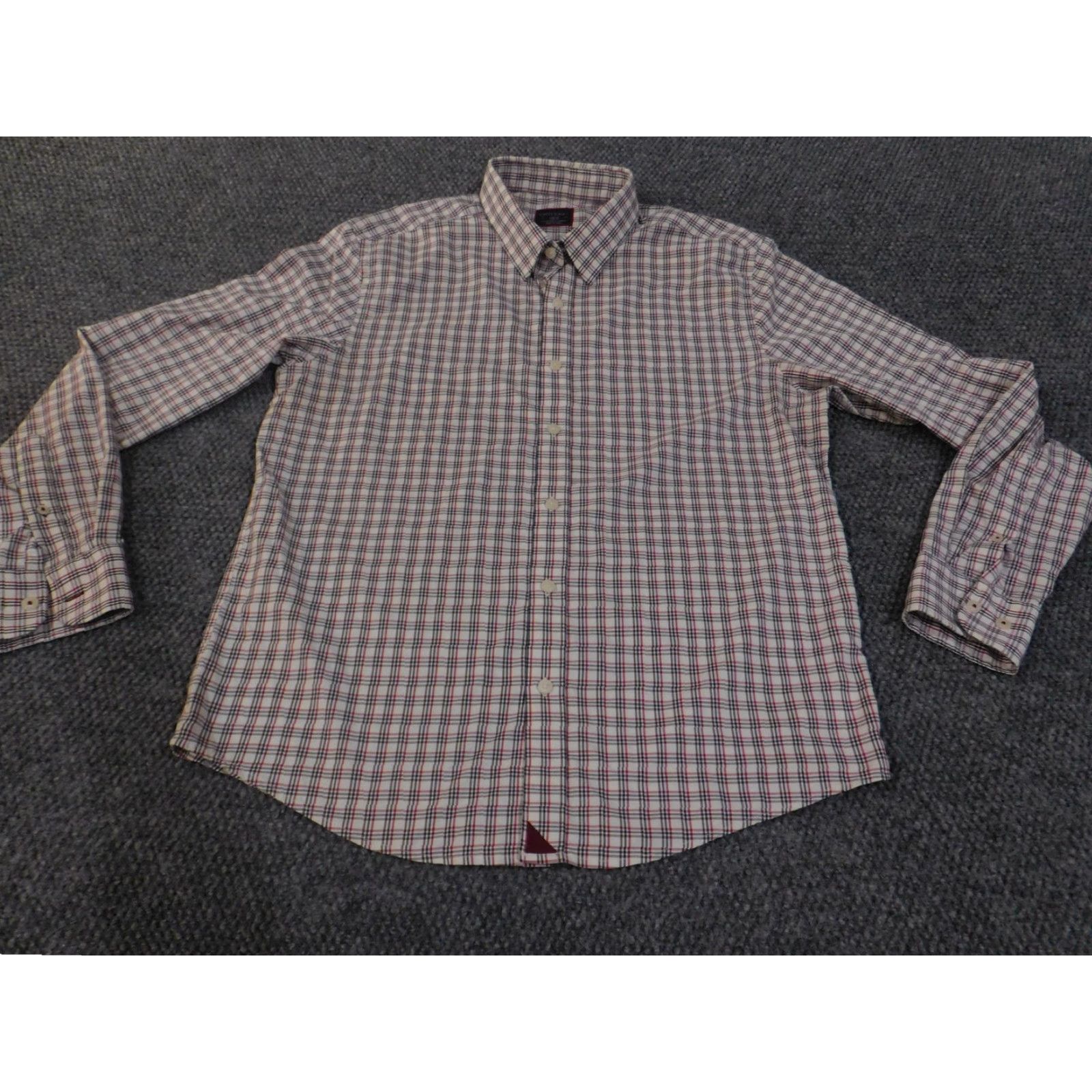 UNTUCKit UNTUCKit Shirt Mens Large White Red Blue Plaid Button Down Slim Fit Long Sleeve Size US L / EU 52-54 / 3 - 3 Thumbnail