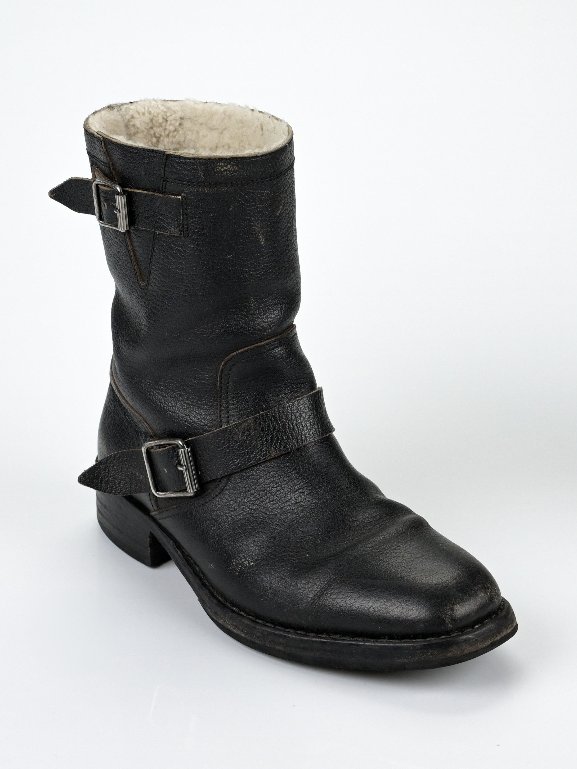 Maison Margiela Shearling-Lined Leather Biker Boots Size US 9 / EU 42 - 10 Thumbnail