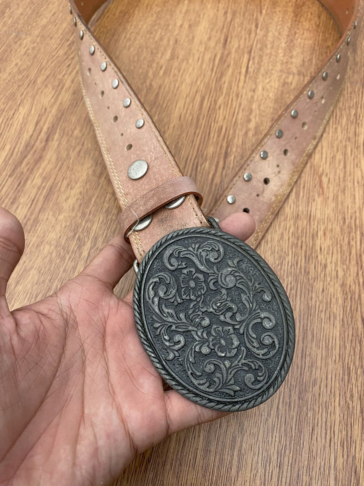 If Six Was Nine × Japanese Brand × KMRii Studded brown leather belt Size ONE SIZE - 2 Thumbnail