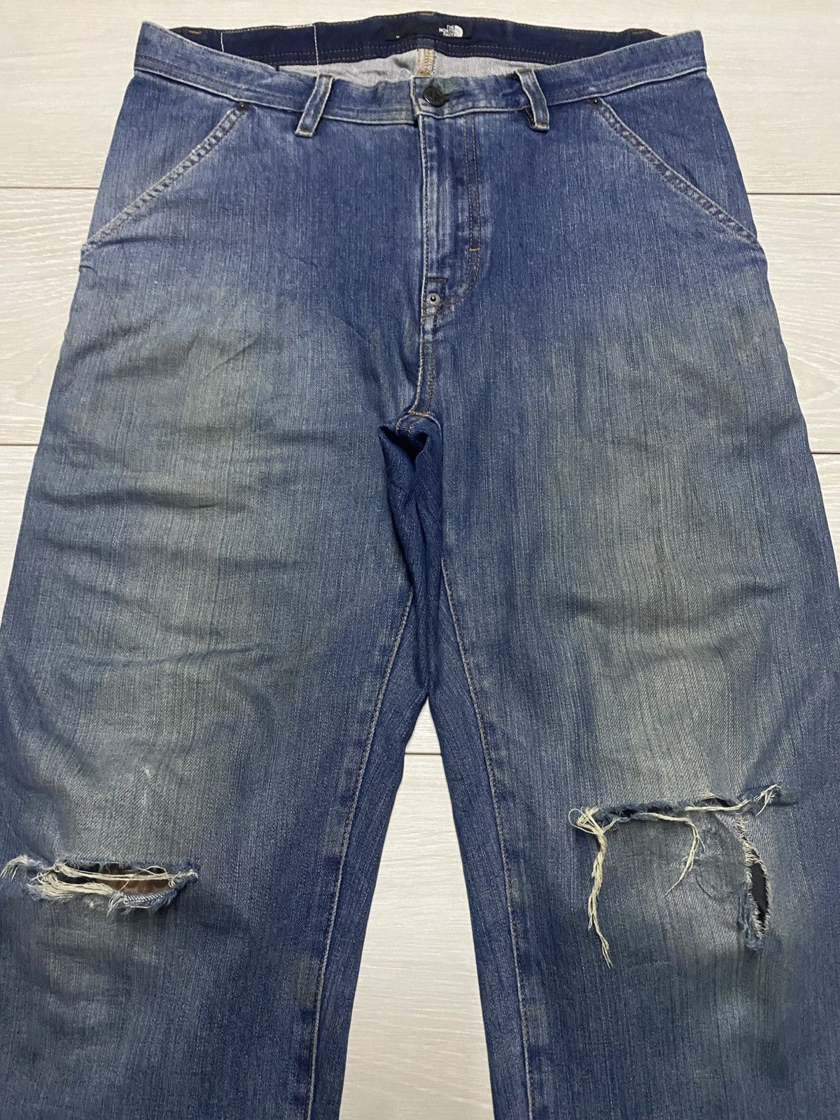 The North Face Vintage The North Face Distressed Slim Fit Jeans Size US 33 - 3 Thumbnail