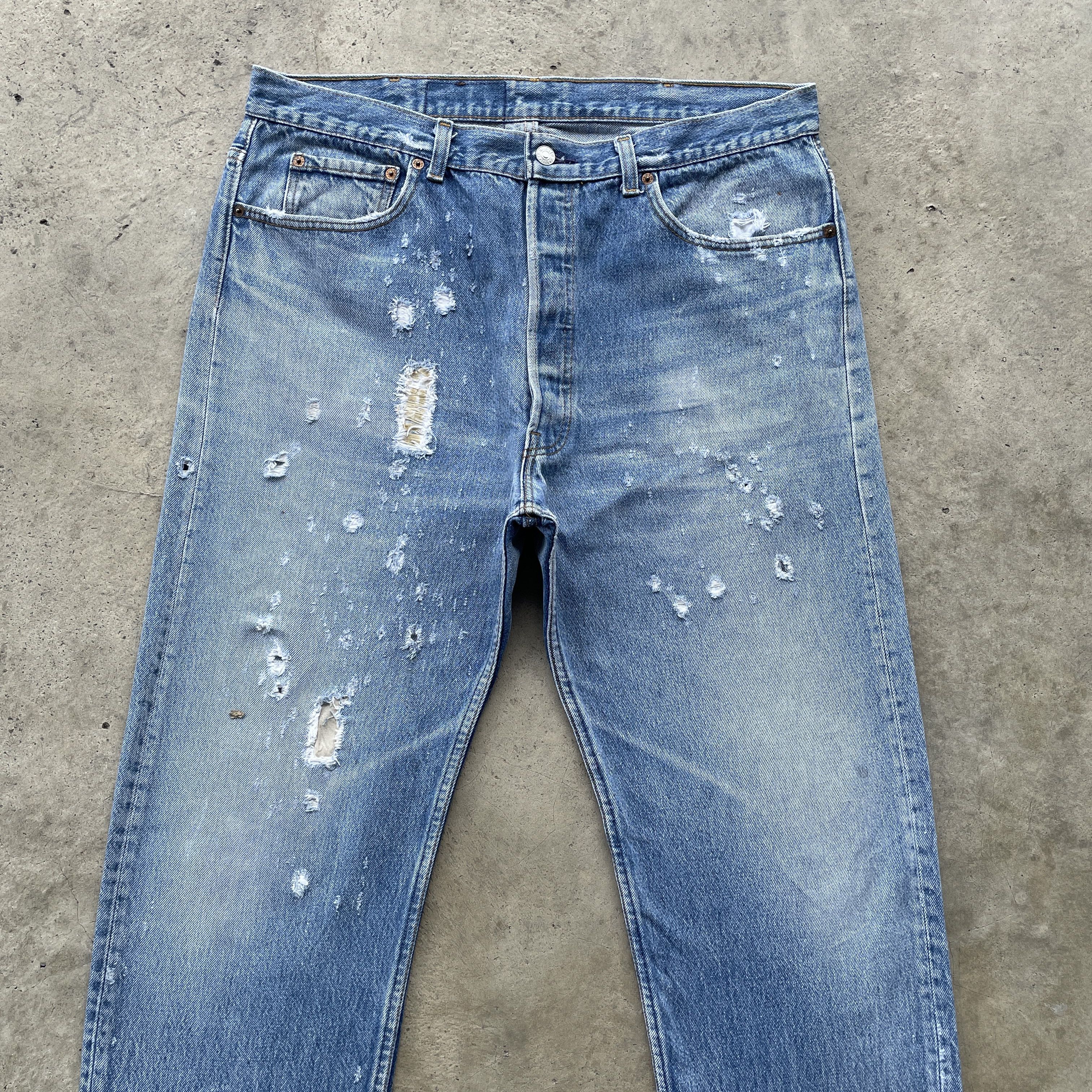 Levi's Vintage Clothing Vintage Levi’s 501 USA Sick Denim Jeans Pants Thrashed W37 Size US 37 - 4 Thumbnail