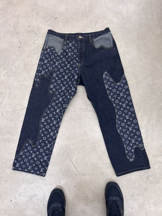 Louis Vuitton Nigo Blue Monogram Baggy Jeans