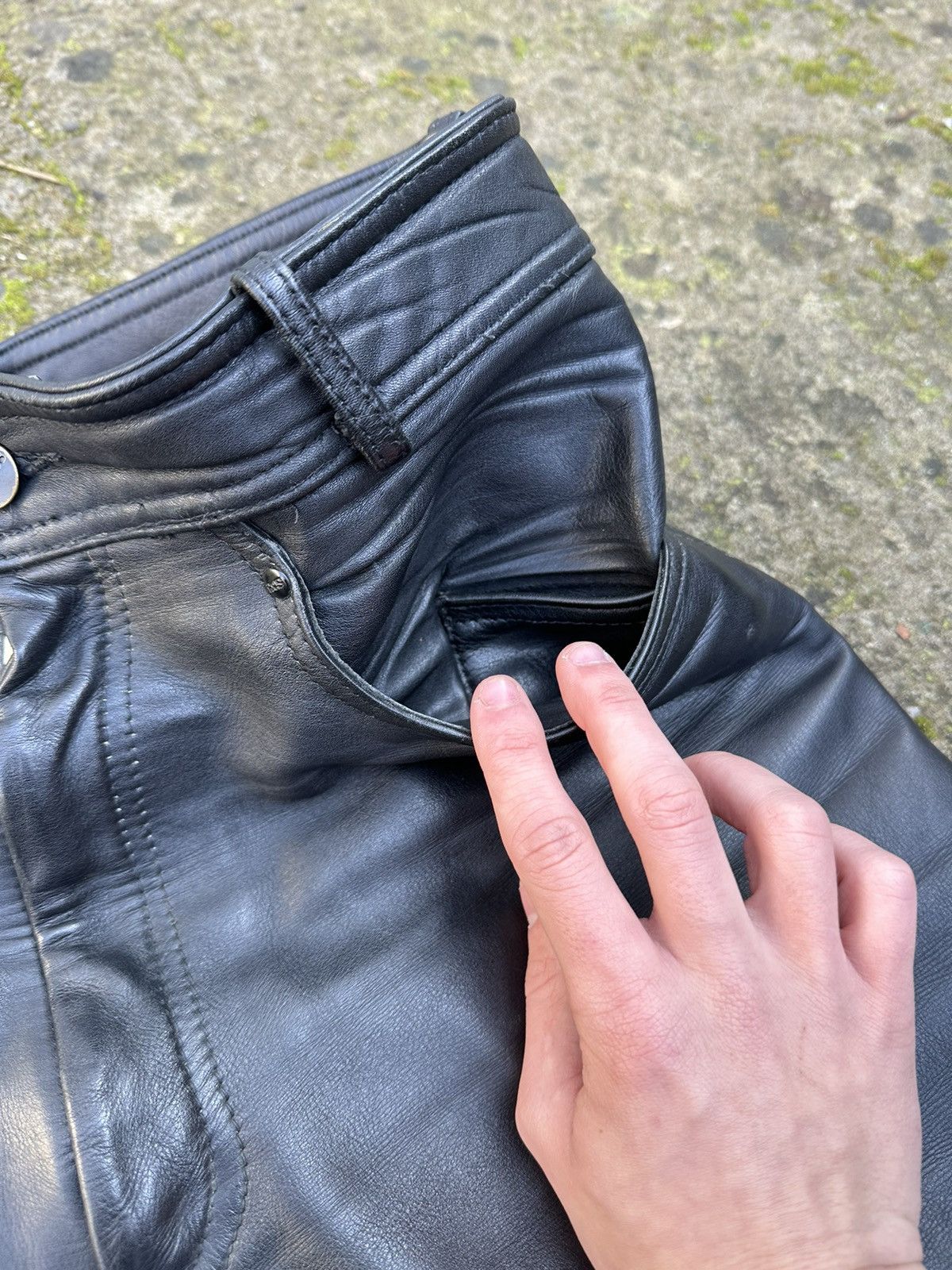 Genuine Leather × Leather × Vintage Vintage Japanese style y2k leather pants Size US 35 - 9 Thumbnail