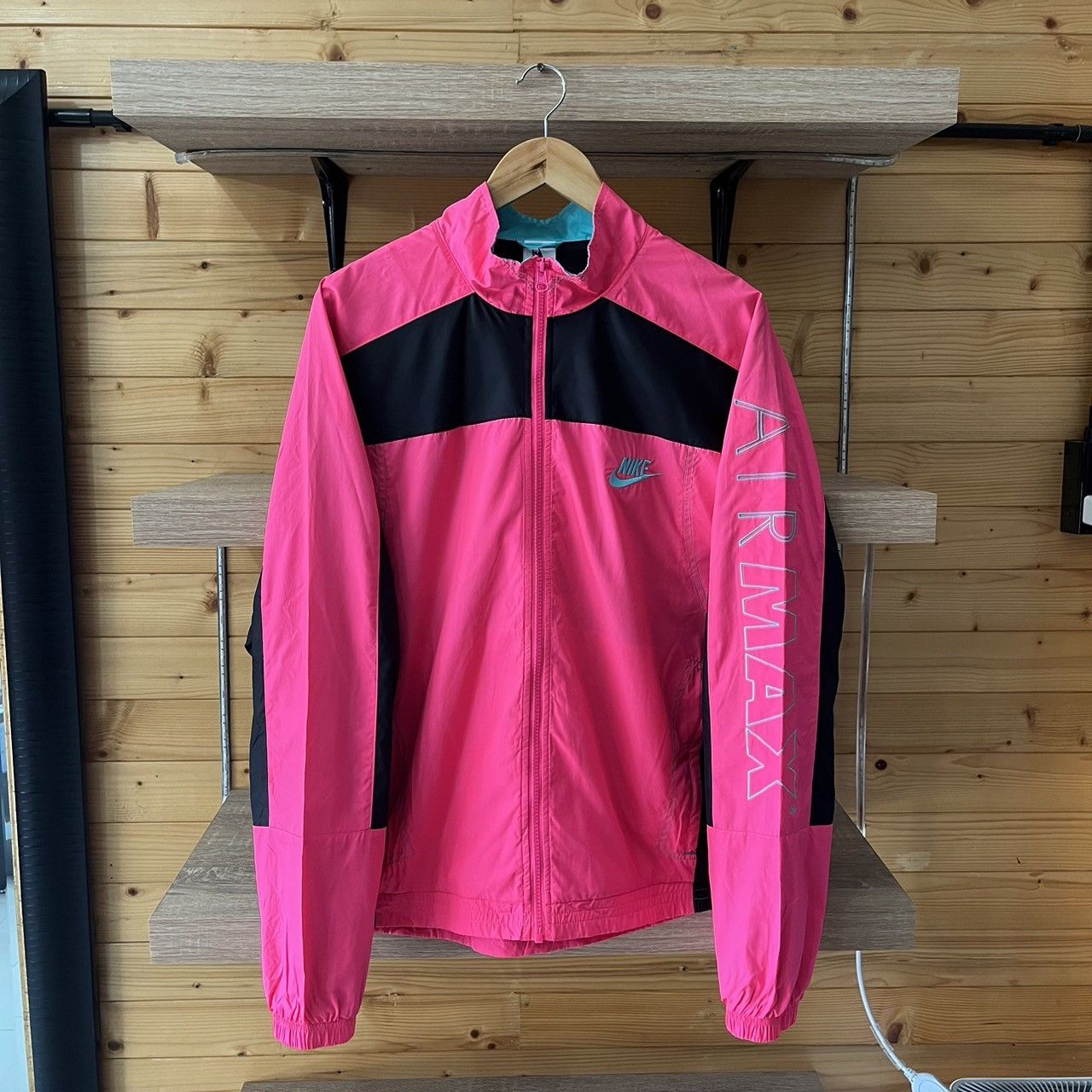 image of Atmos Nrg Vintage Patchwork Track Jacket - Pink,black in Pink/Black, Men's (Size Medium)