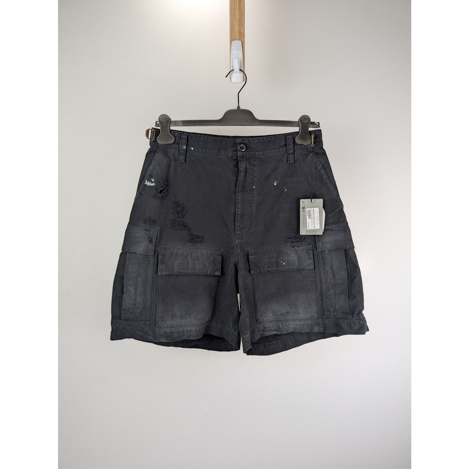 Balenciaga o1rshd1 Cotton Ripstop Shorts in Black Size US 30 / EU 46 - 10 Thumbnail