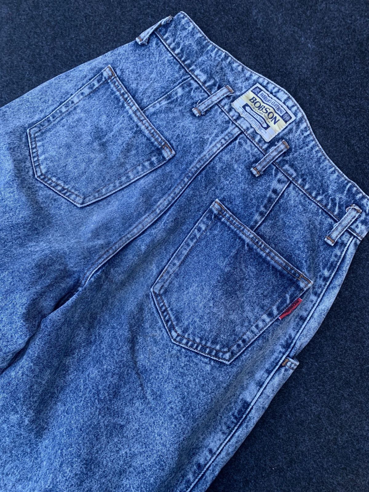 Japanese Brand Vintage Bobson ultra wide acid wash jeans. Size US 29 - 7 Thumbnail