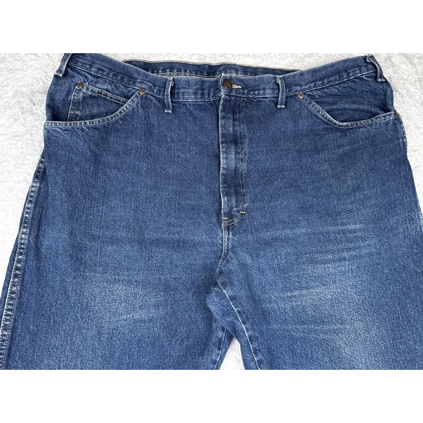 Dickies Dickies Jeans Mens 44x32 Blue Denim Straight Leg Zip Fly 5 Pocket Workwear Size US 44 / EU 60 - 4 Thumbnail