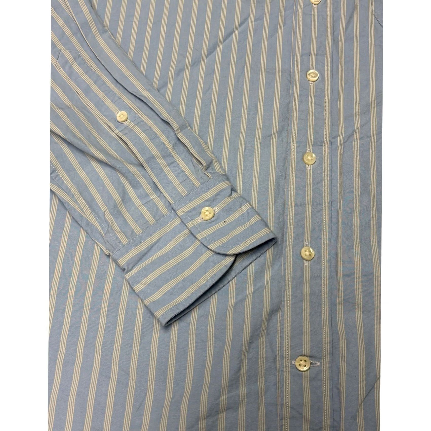 Sid Mashburn Sid Mashburn Mens Shirt Blue White Striped Cotton Button Down Spread Collar M Size US M / EU 48-50 / 2 - 3 Thumbnail