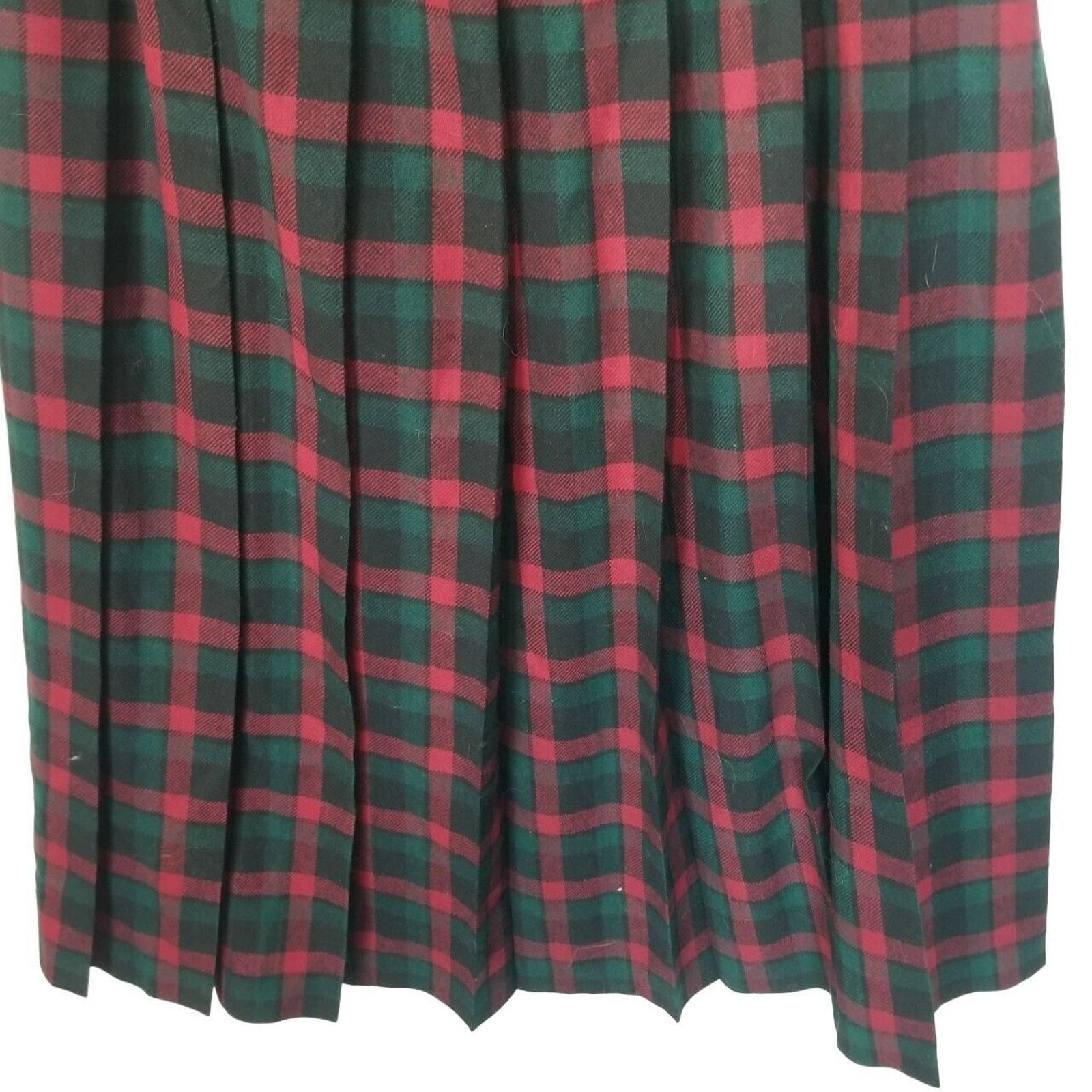 Pendleton Vintage Pendleton Womens Plaid Pleated Wool Midi Skirt 12 Size 34" / US 12 / IT 48 - 3 Thumbnail