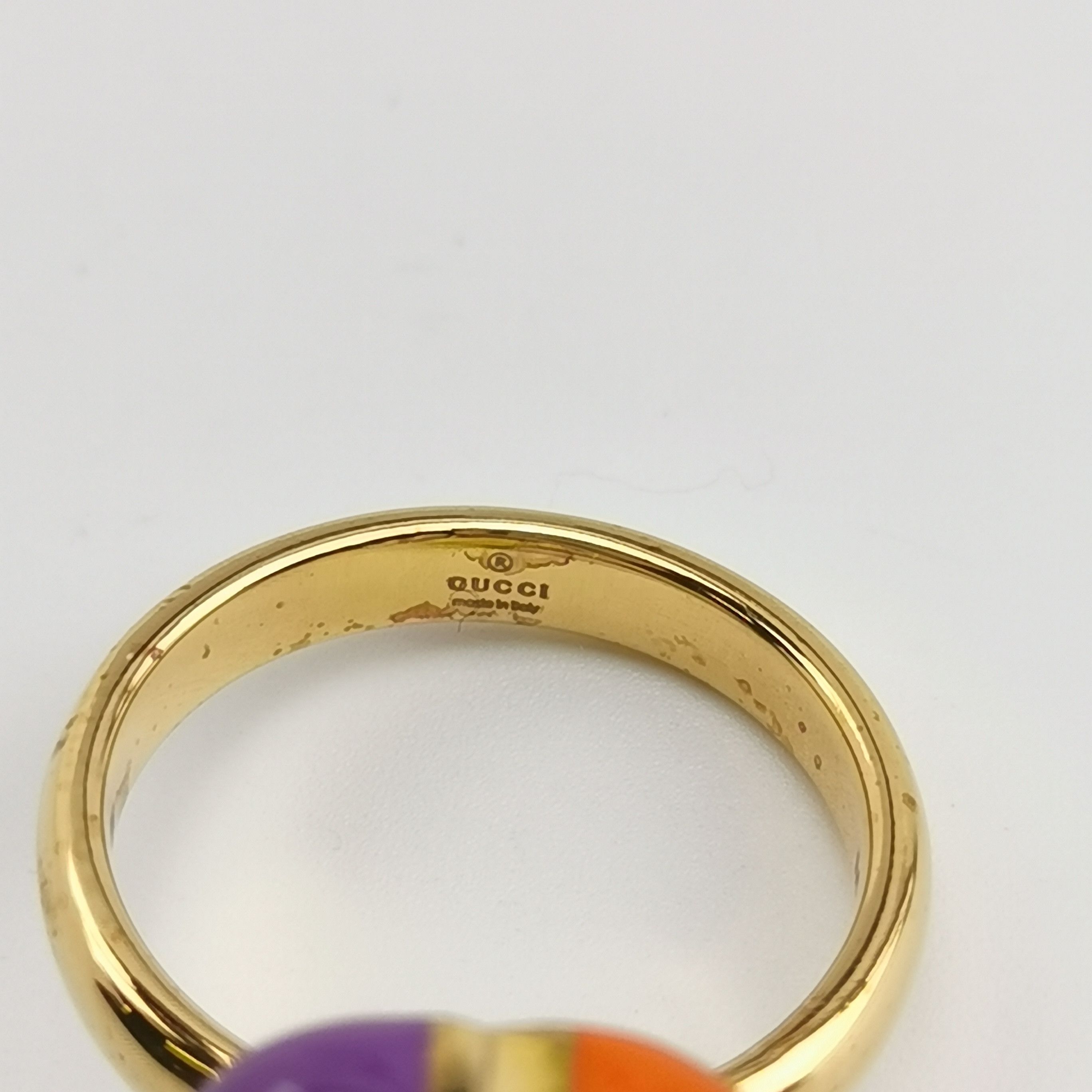 Gucci Gucci Colorblock Heart Double G Ring Size 17 -z2505 Size ONE SIZE - 8 Thumbnail