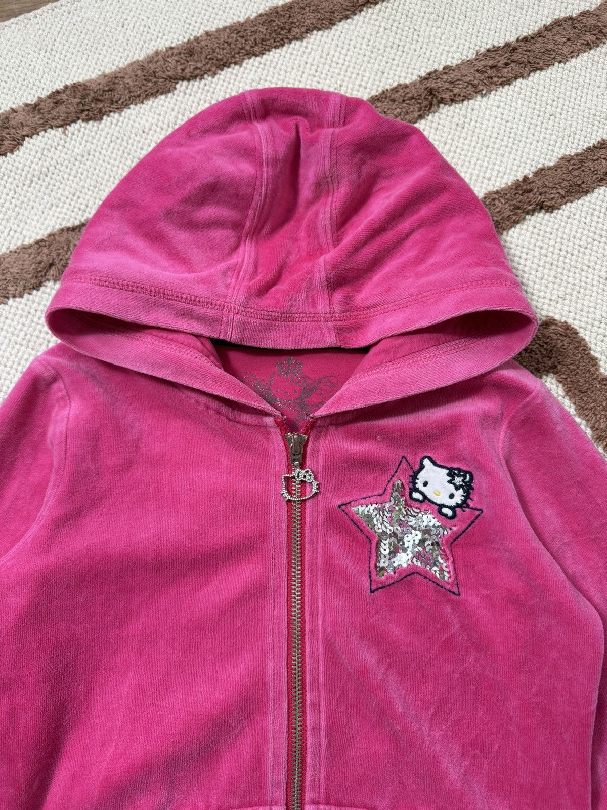 Cartoon Network HELLO KITTY VELOUR 2000s ZIP HOODIE Size XXS / US 00 / IT 34 - 6 Thumbnail