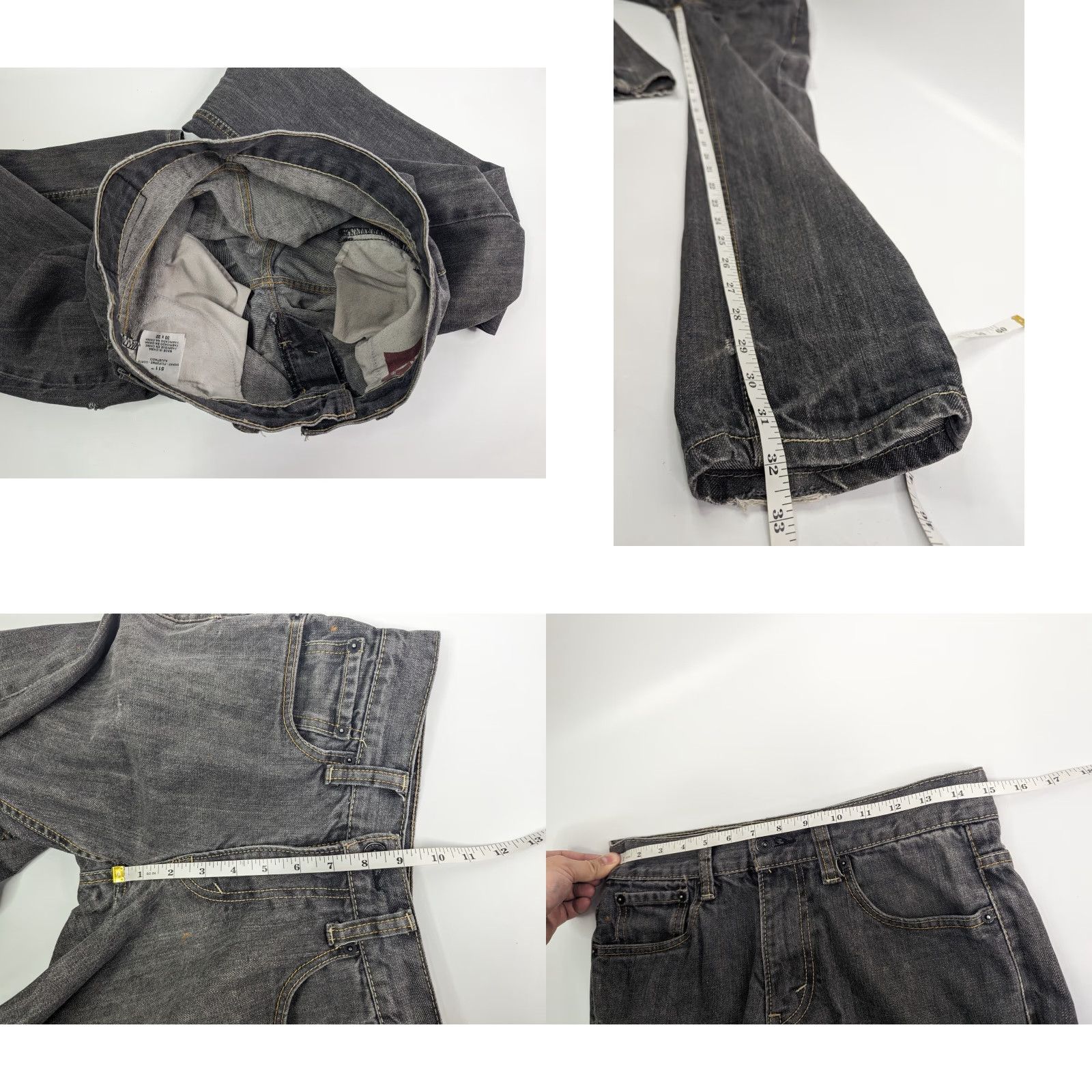 Levi's Levi's 511 Jeans Men 30x32 Gray Distressed 5-Pocket Skinny Denim Cotton Zip Size US 30 / EU 46 - 9 Thumbnail
