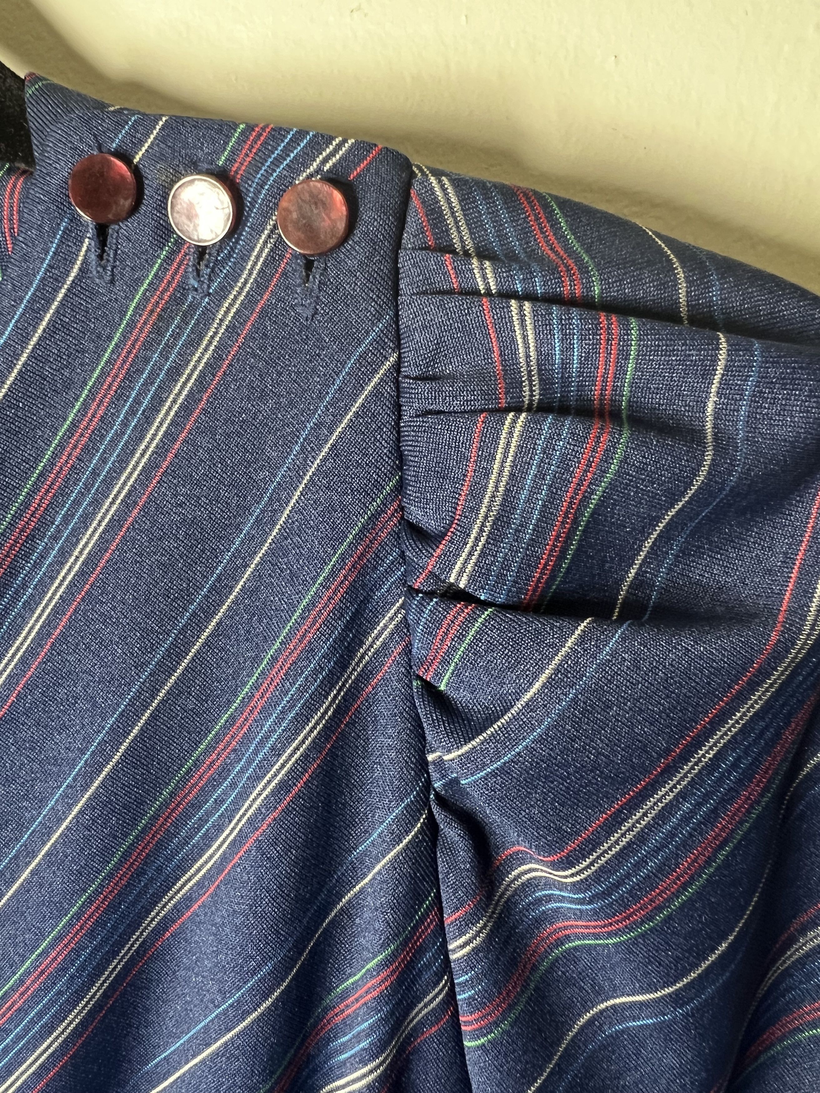 Other × Vintage Vintage 70's-80's S.L. Petites Blue Stripe Long Sleeve Dress Size M / US 6-8 / IT 42-44 - 5 Thumbnail
