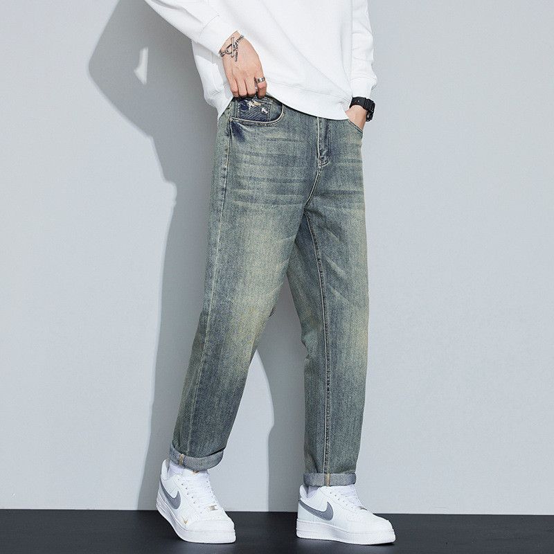 Vintage American-style washed distressed straight leg jeans for men Size US 32 / EU 48 - 3 Thumbnail
