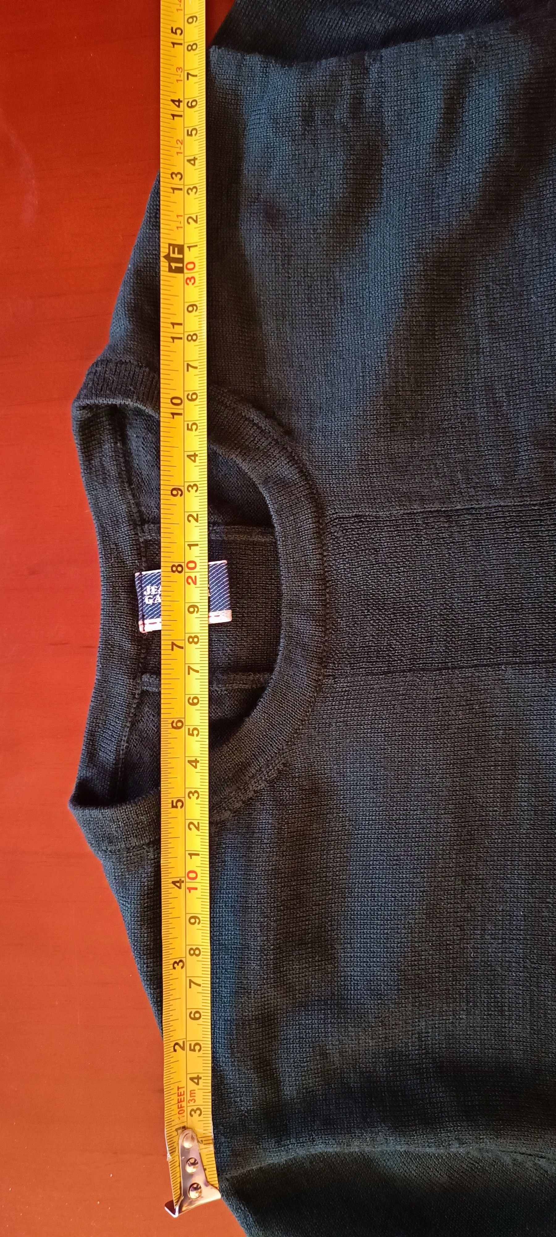 Jean Paul Gaultier Wool knit sweater in dark gray with red stripes Size US M / EU 48-50 / 2 - 10 Thumbnail