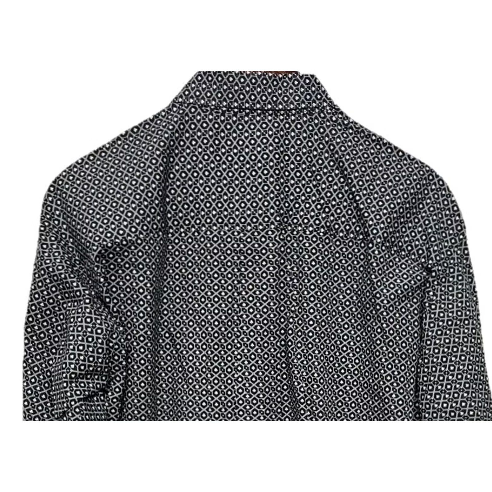 Vintage Cinch XL Men’s Western Button-Down Shirt Black White Geometric Long Sleeve Modern Classic Western Theme Shirt Mens Regular Fit with Pockets Size US XL / EU 56 / 4 - 6 Thumbnail