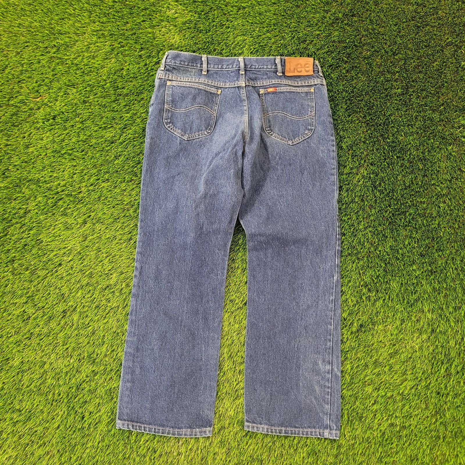 Lee Vintage 70s LEE Whiskered Jeans 35x28 Dark-Wash Talon-Zip Size US 35 - 2 Thumbnail