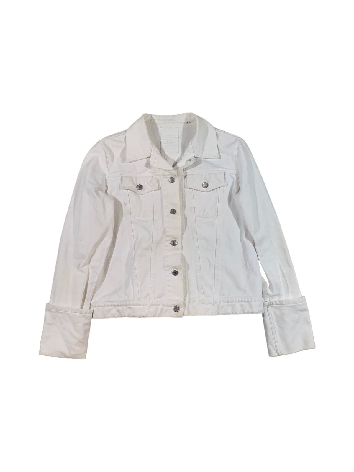 Vintage Vintage 1998 Helmut Lang Oversleeve Denim Jacket White | Grailed