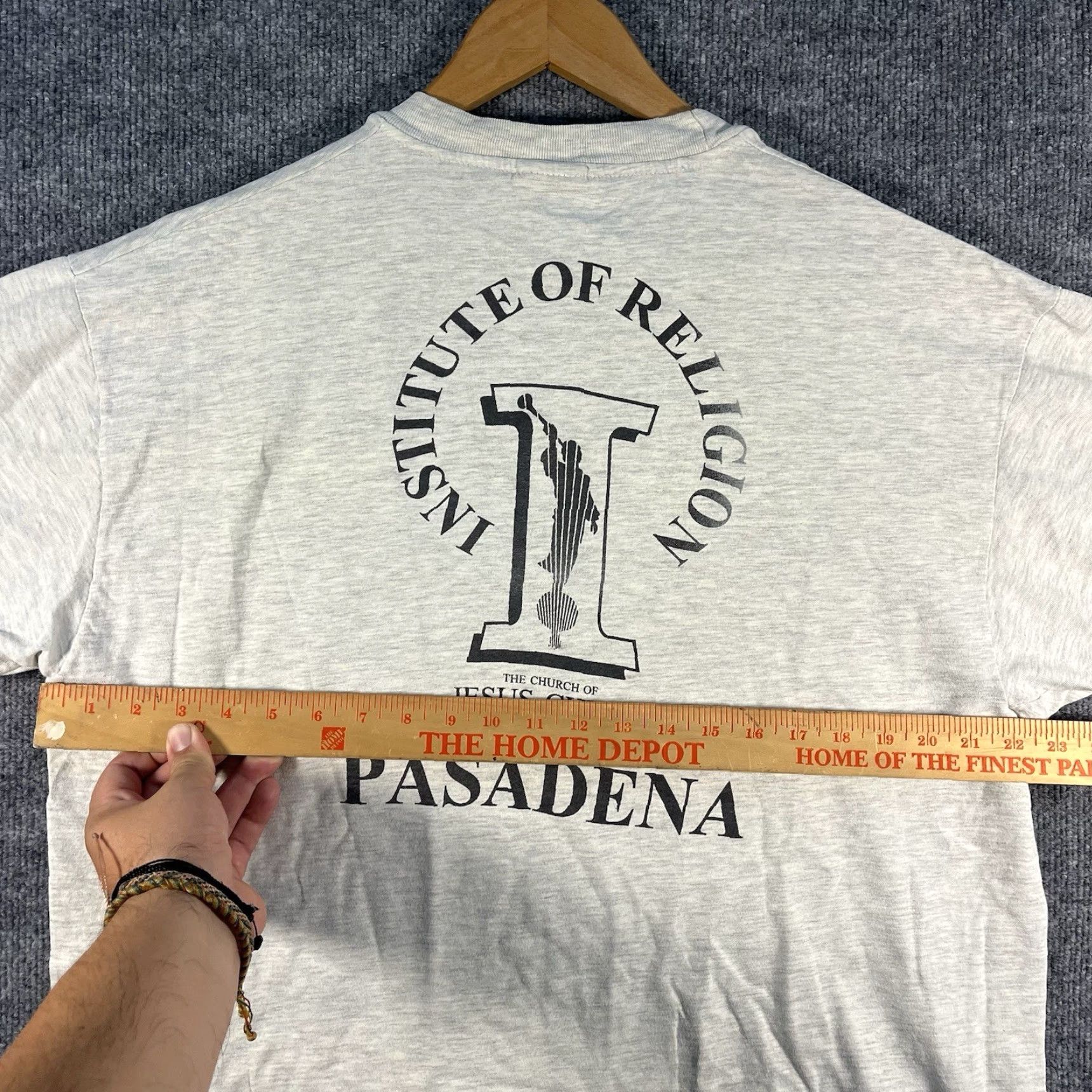 Hanes VINTAGE Hanes T-Shirt 90s Jesus Christ Latter Day Saints Gray XL Mens Religion Size US XL / EU 56 / 4 - 6 Thumbnail