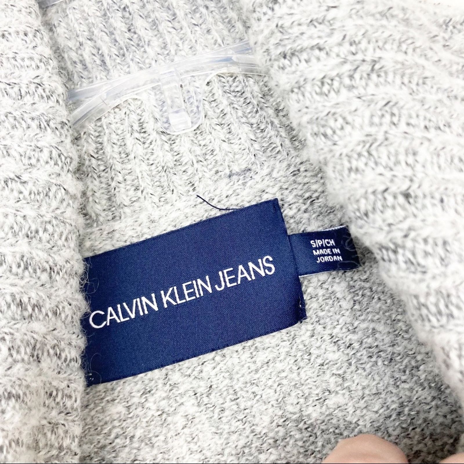 Calvin Klein Calvin Klein Jeans Gray Ribbed Wool Turtleneck Sweater Sz S Size S / US 4 / IT 40 - 2 Thumbnail