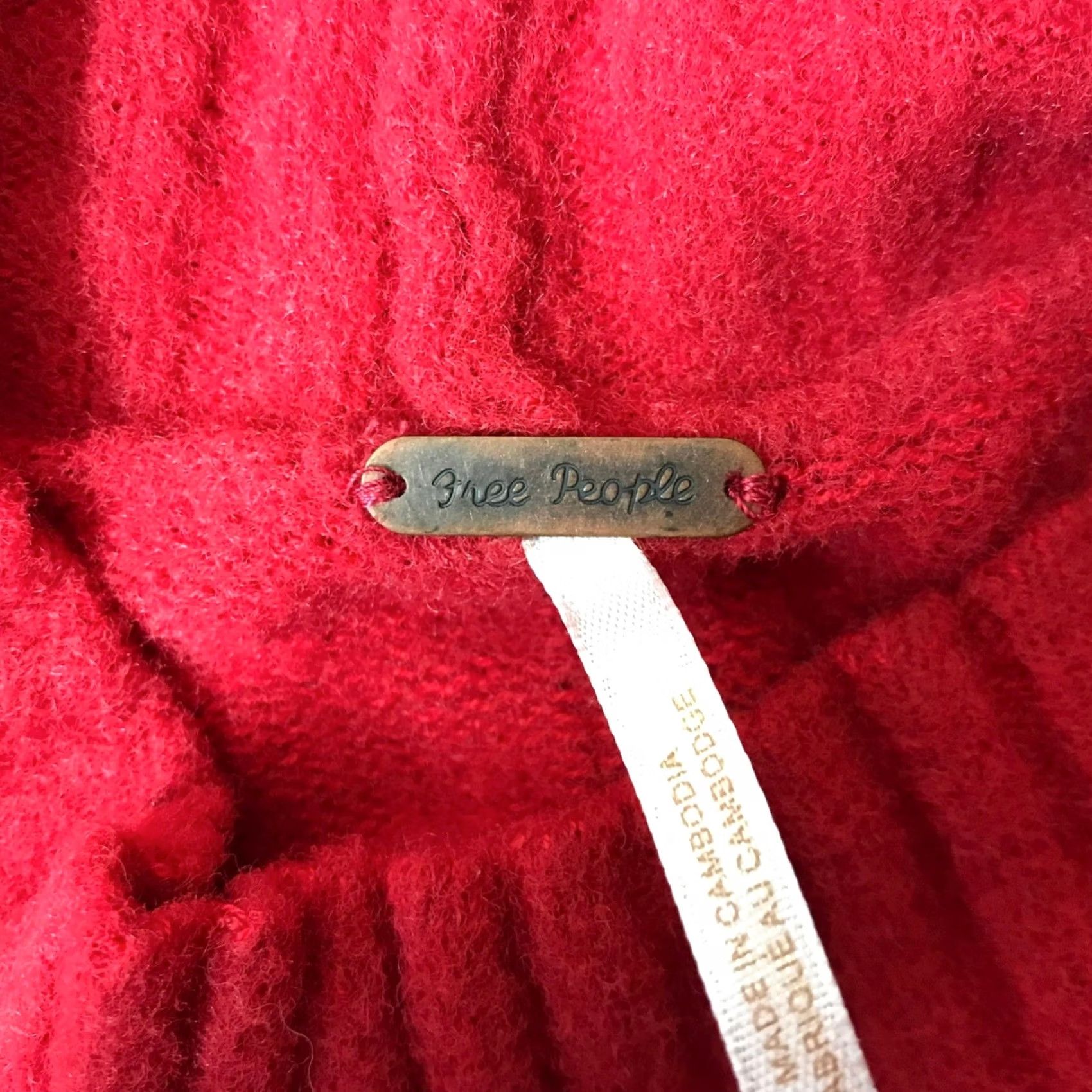 Free People Free People Red Oversized Knit Sweater Large Size L / US 10 / IT 46 - 7 Thumbnail