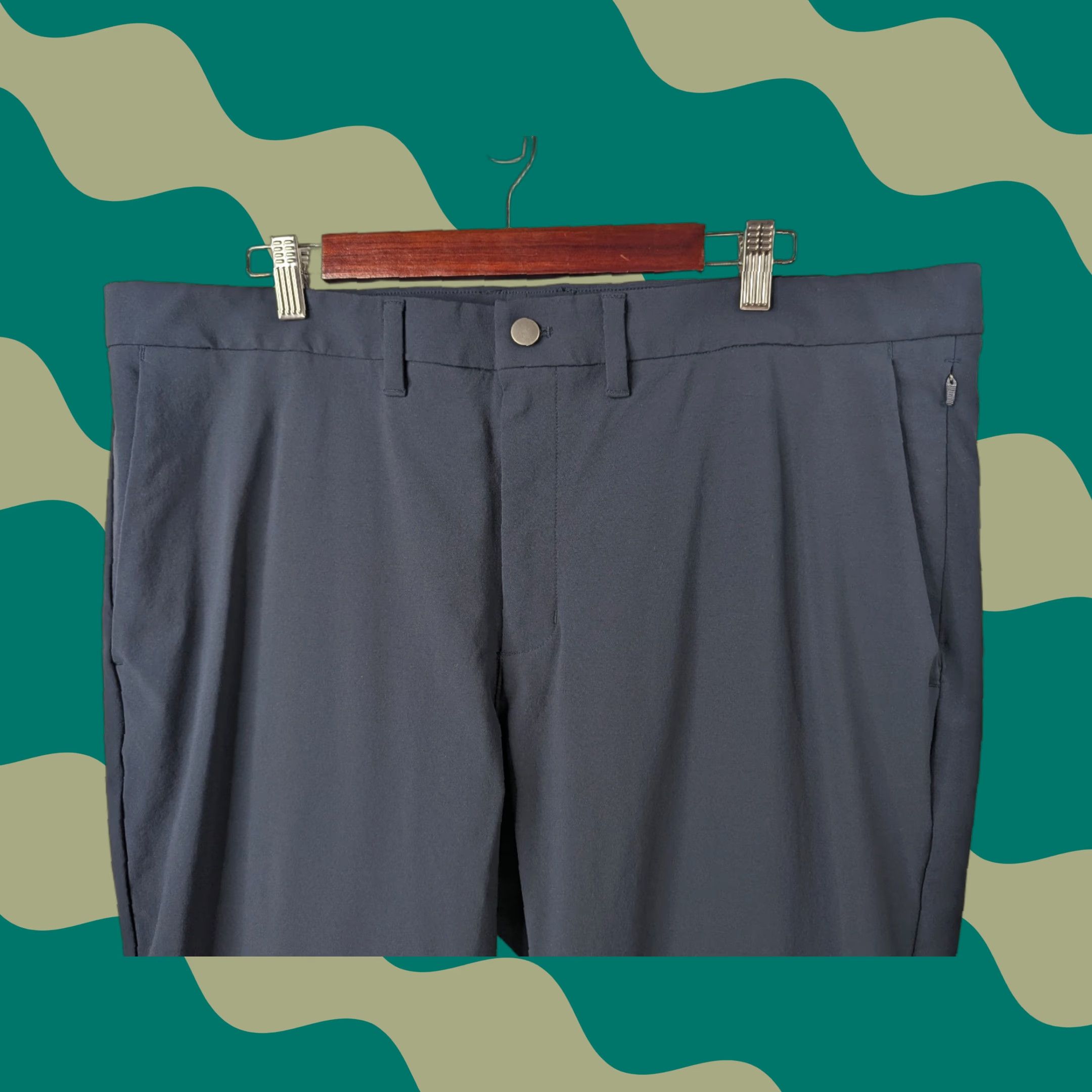Vintage CRZ YOGA Mens Pants Chino Straight Leg Adult 41 Navy Blue Flat Front Golf Casual Athletic Pockets Size US 41 - 1 Thumbnail