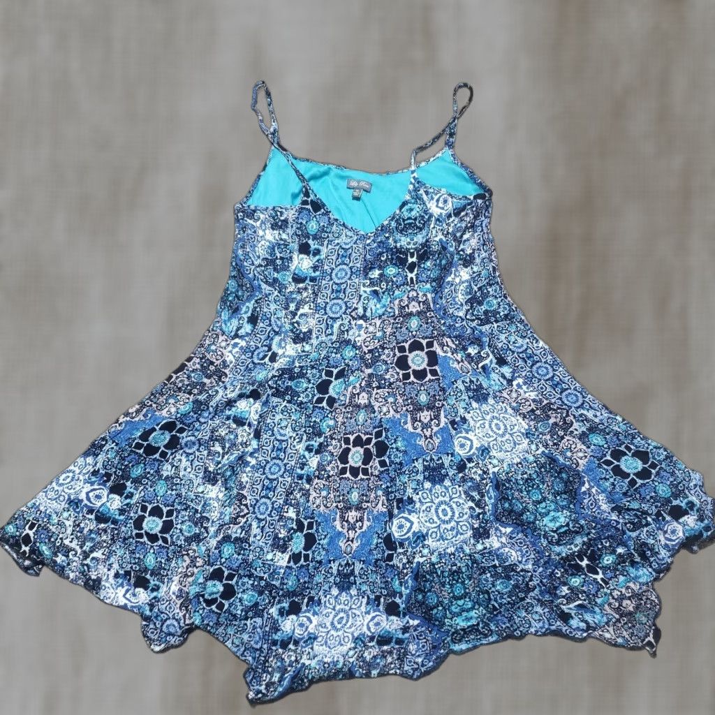 Vintage Lily Rose Blue Floral Dress Slip Sleeveless Strappy Adult Women's Size XS Size XS / US 0-2 / IT 36-38 - 1 Thumbnail