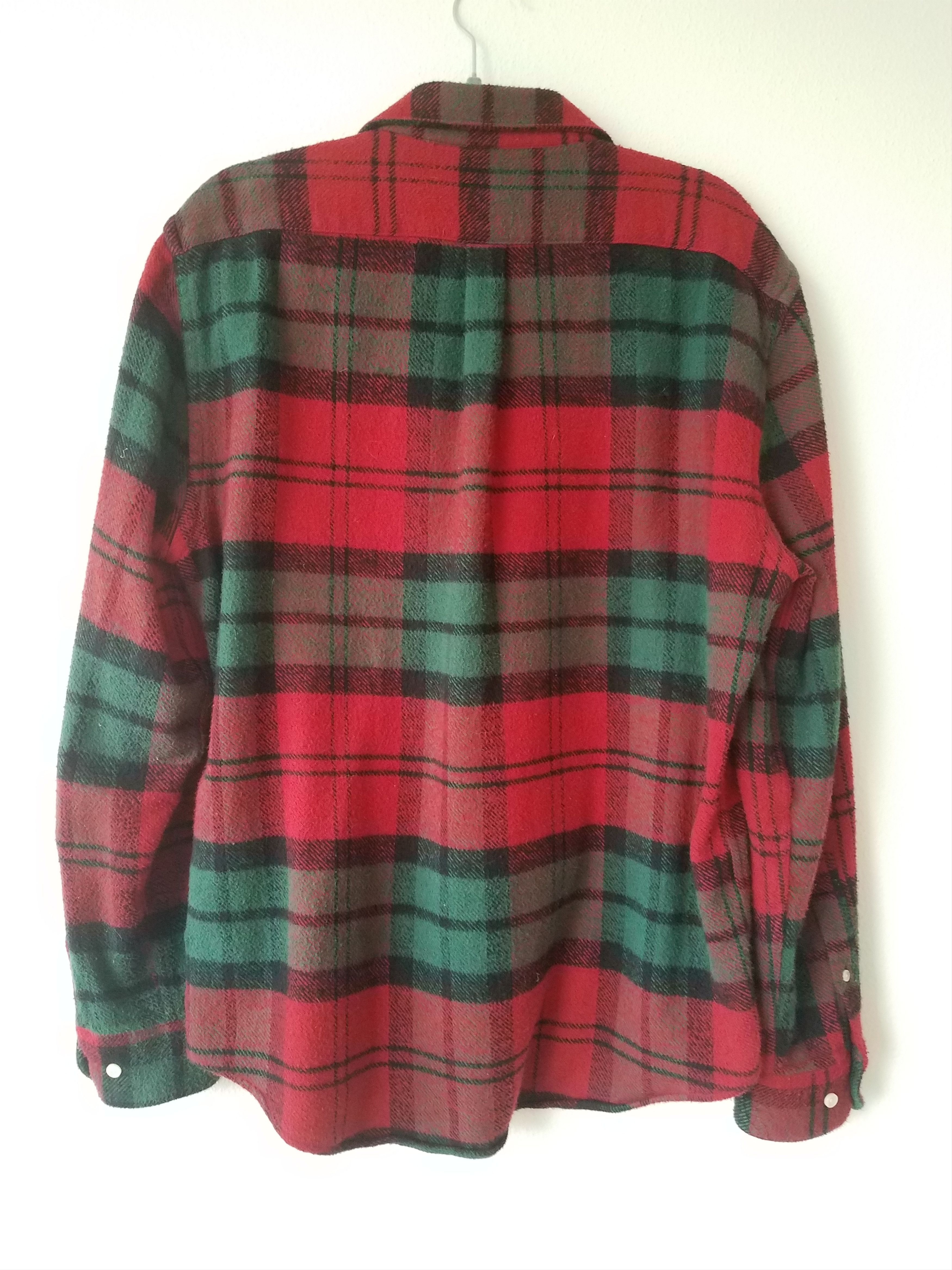 Portuguese Flannel Red and Green Plaid Shirt Size US XL / EU 56 / 4 - 2 Thumbnail