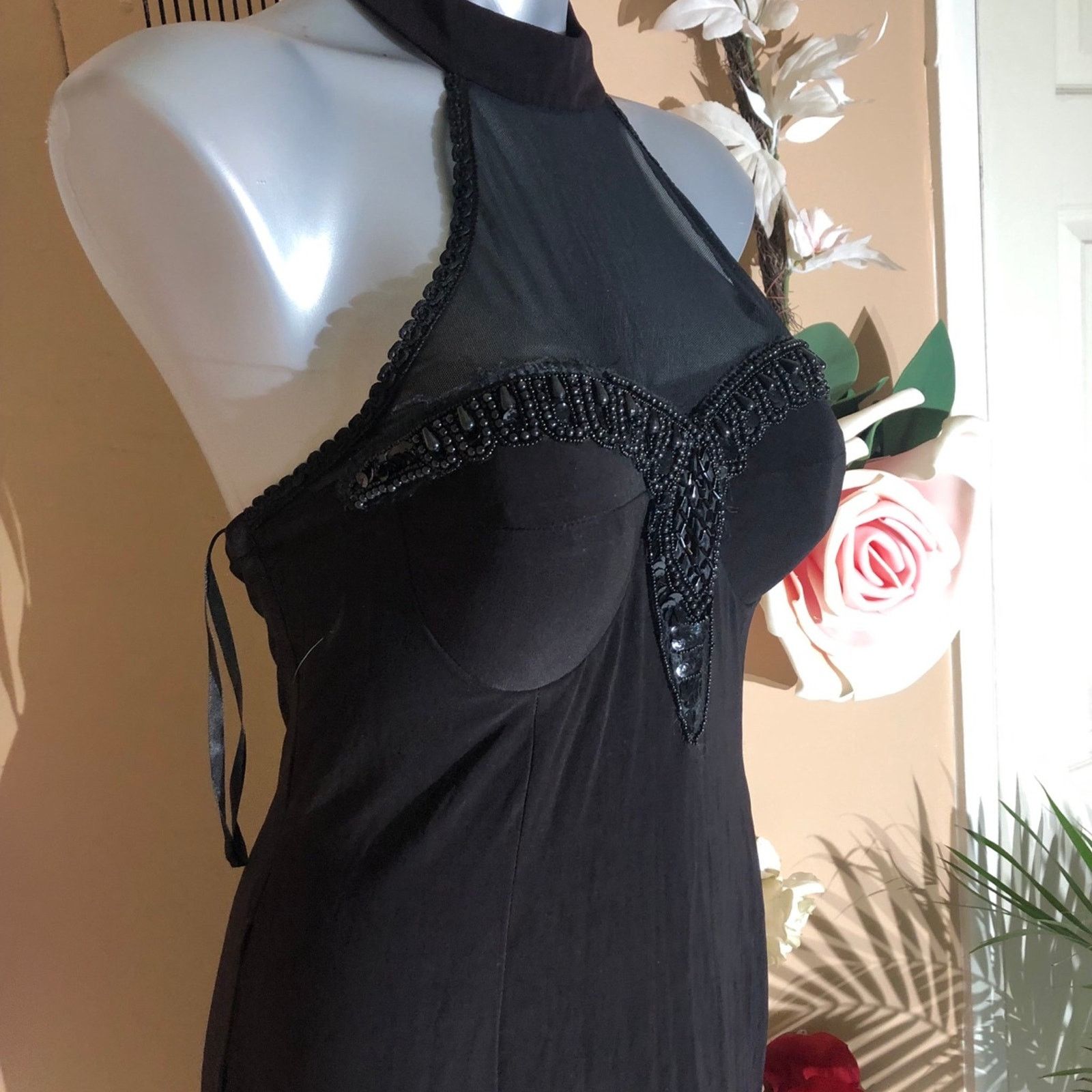 Unknown London Vintage mesh halter,slinky, and beaded at bust Size M / US 6-8 / IT 42-44 - 2 Thumbnail
