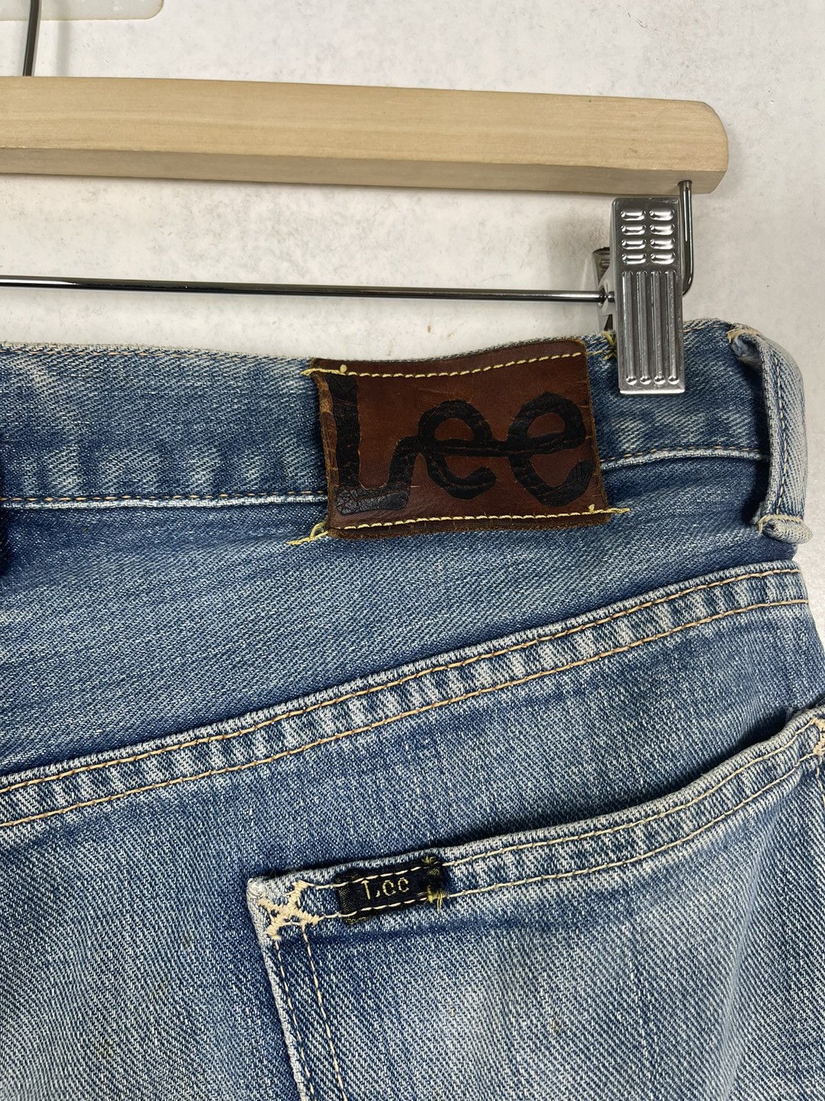 Japanese Brand × Lee × Vintage Vintage Union Made Lee Ripped Denim Jeans Button Fly Size US 30 / EU 46 - 16 Thumbnail