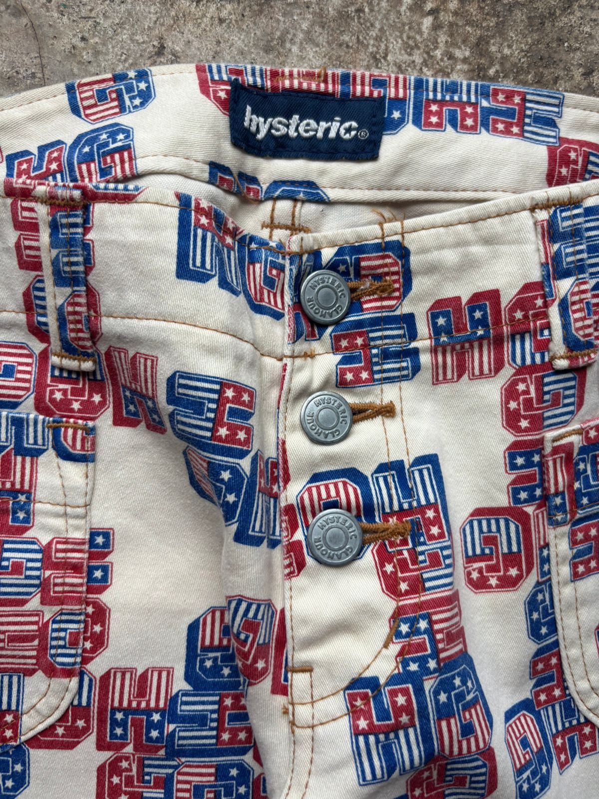 Hysteric Glamour 1990s Hysteric Glamour HG All Over Print Bell Bottom Jeans Size US 29 - 3 Thumbnail