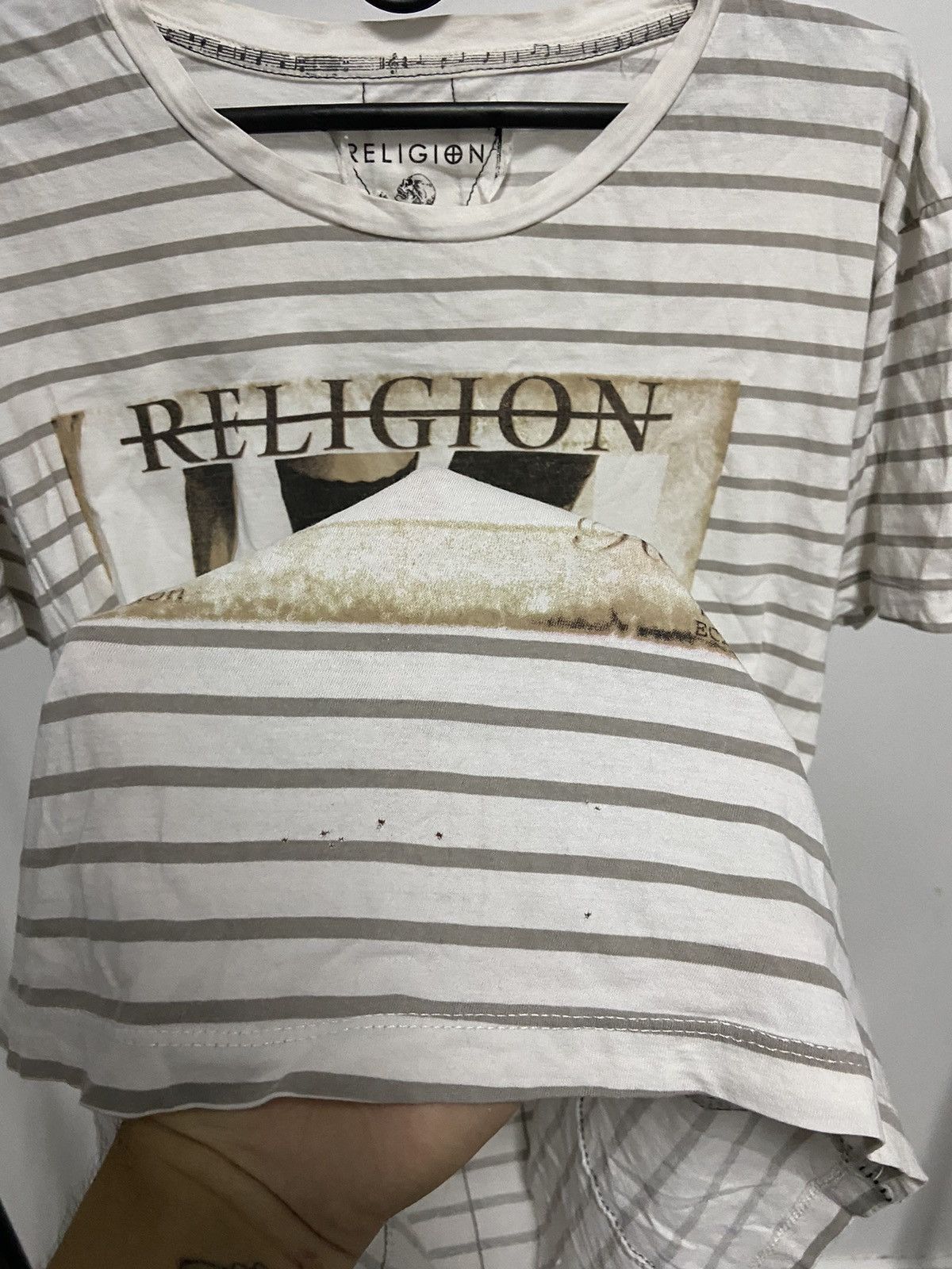 Hot Model Sex × Vintage Religion girl big print humor t shirt striped vintage Size US L / EU 52-54 / 3 - 8 Thumbnail