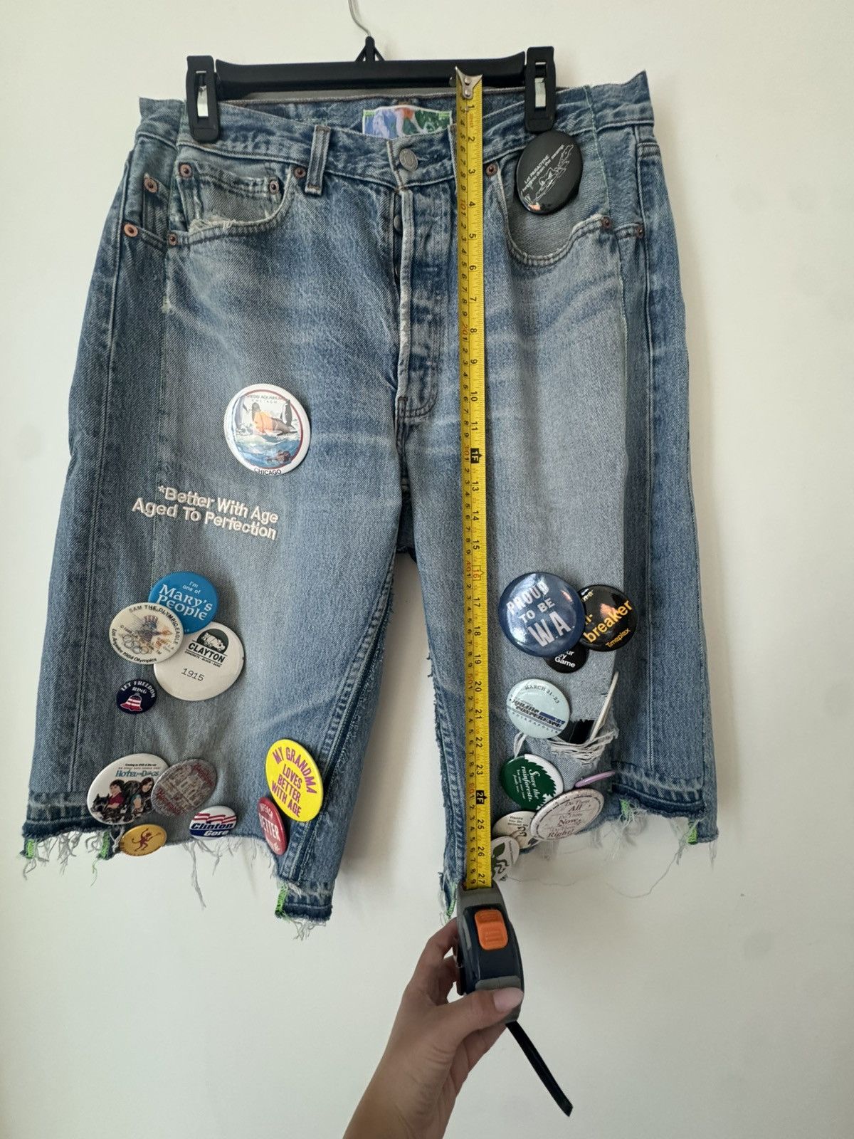 Better With Age Better With Age Pin Denim Shorts Indigo Blue, Size 33 Size US 33 - 10 Thumbnail