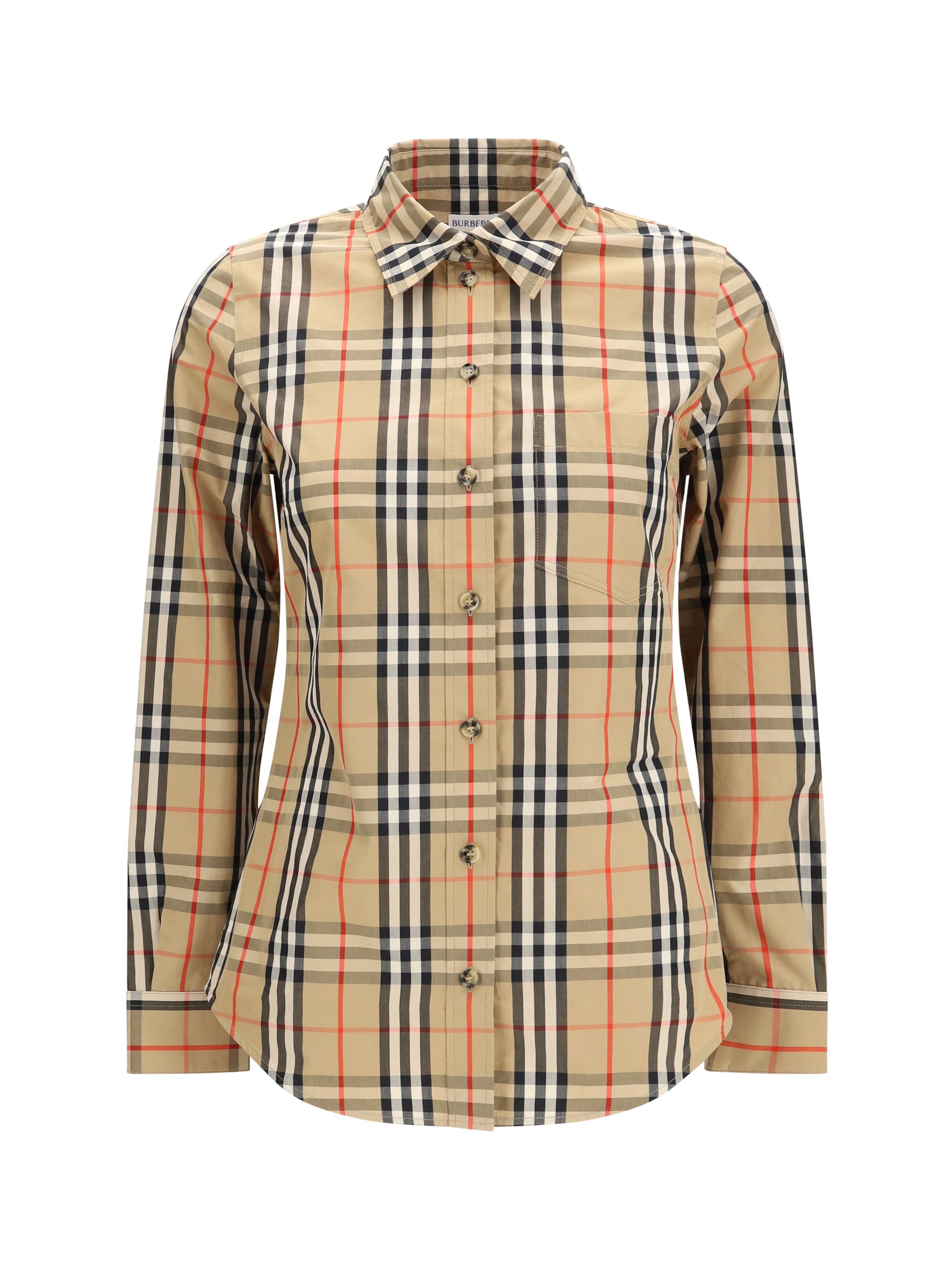 Burberry Stretch Cotton Check Shirt Size XS / US 0-2 / IT 36-38 - 1 Thumbnail