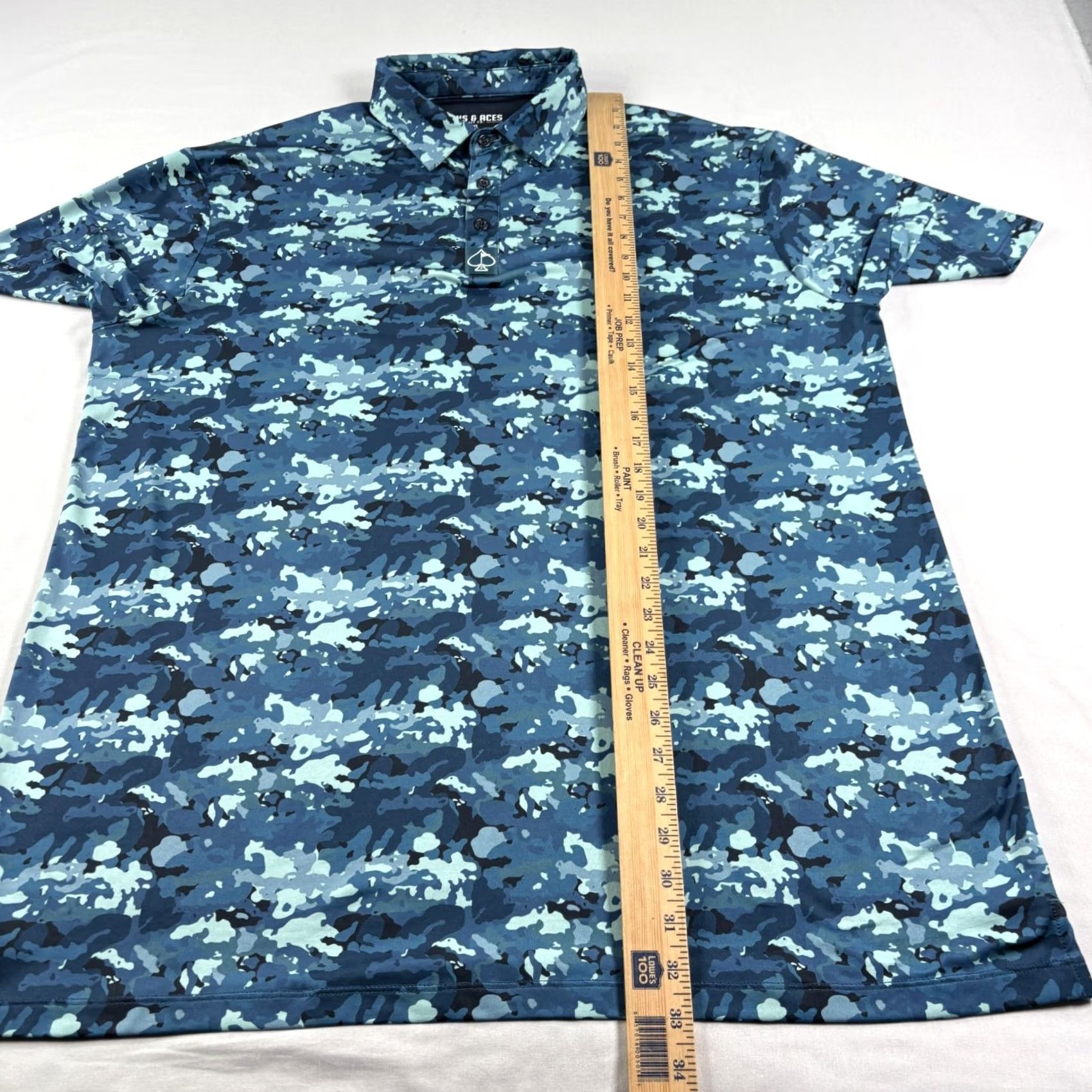 Vintage Aces Pins Polo Shirt Mens 2XL Blue Camo Golf Performance Stretch Shirt Size US XXL / EU 58 / 5 - 6 Thumbnail