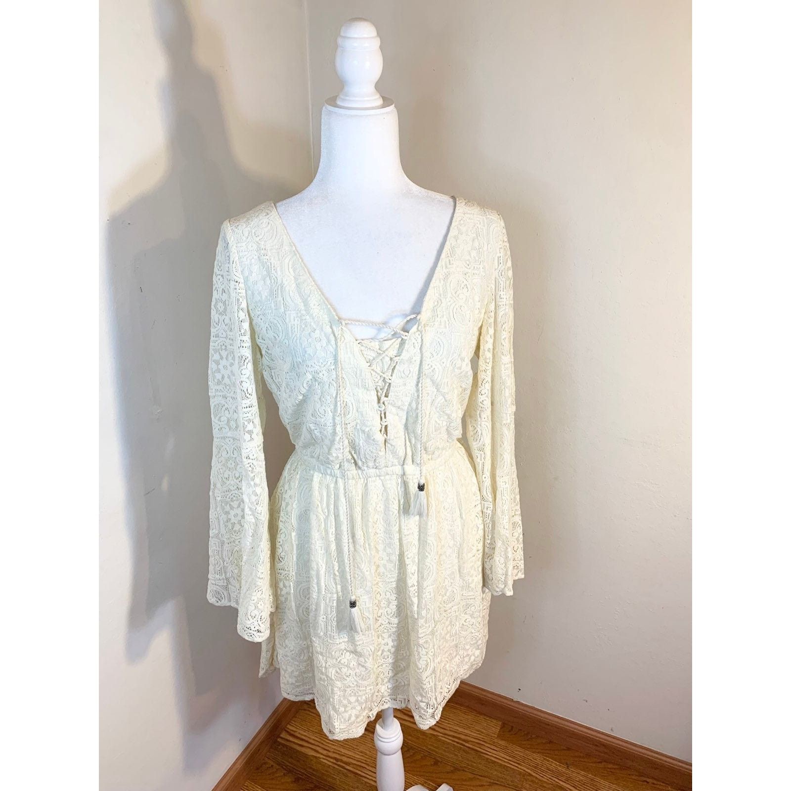 American Eagle Outfitters American Eagle White Lace Dress size M Size M / US 6-8 / IT 42-44 - 5 Thumbnail
