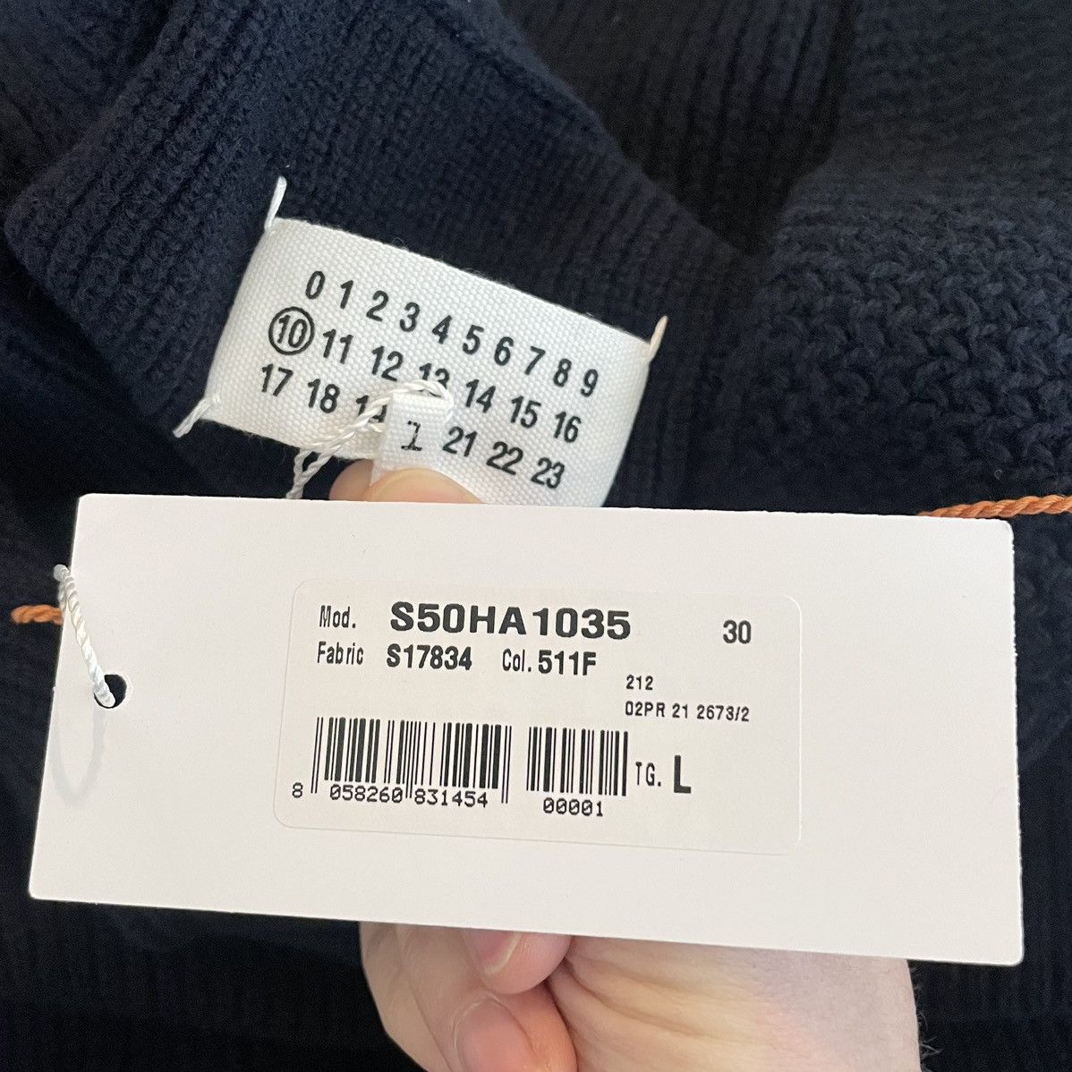 Maison Margiela A/W 21 ‘Sailor Collar’ Ribbed Knit Sweater Size US M / EU 48-50 / 2 - 7 Thumbnail