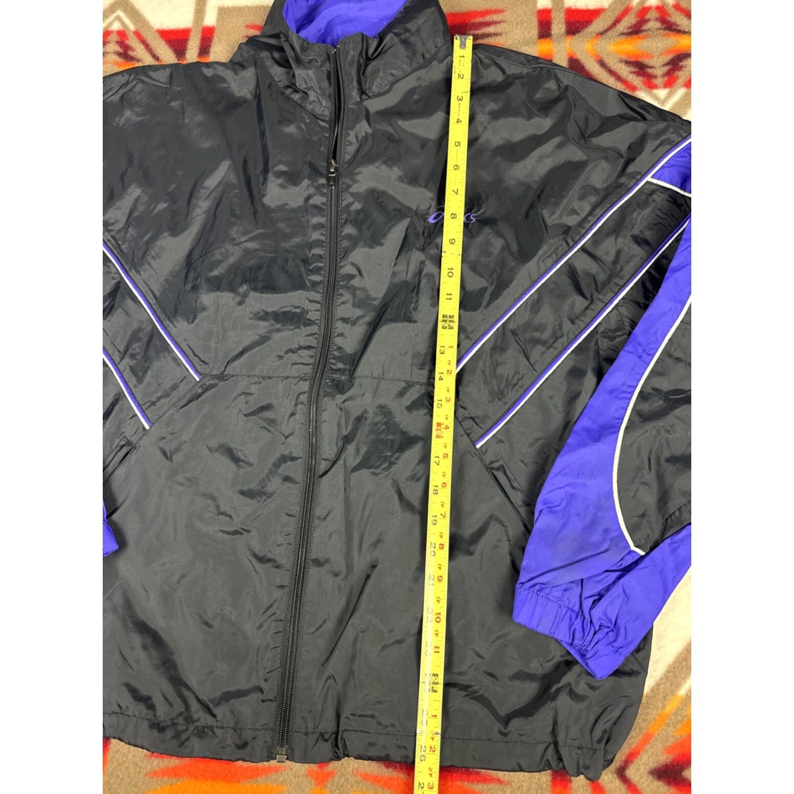 Asics ASICS Vintage Running Windbreaker Jacket Black Purple Sz M 90s Mens Size US M / EU 48-50 / 2 - 6 Thumbnail